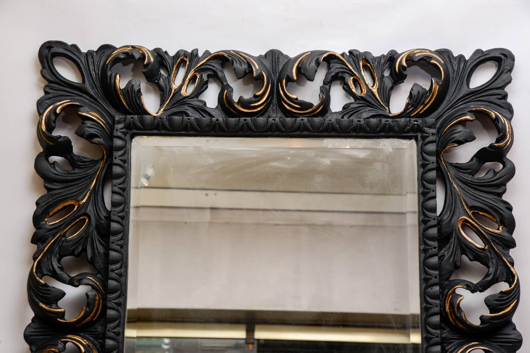 Mirror surrounding by wood in the style of Napoleon III. Can be hung in both directions.