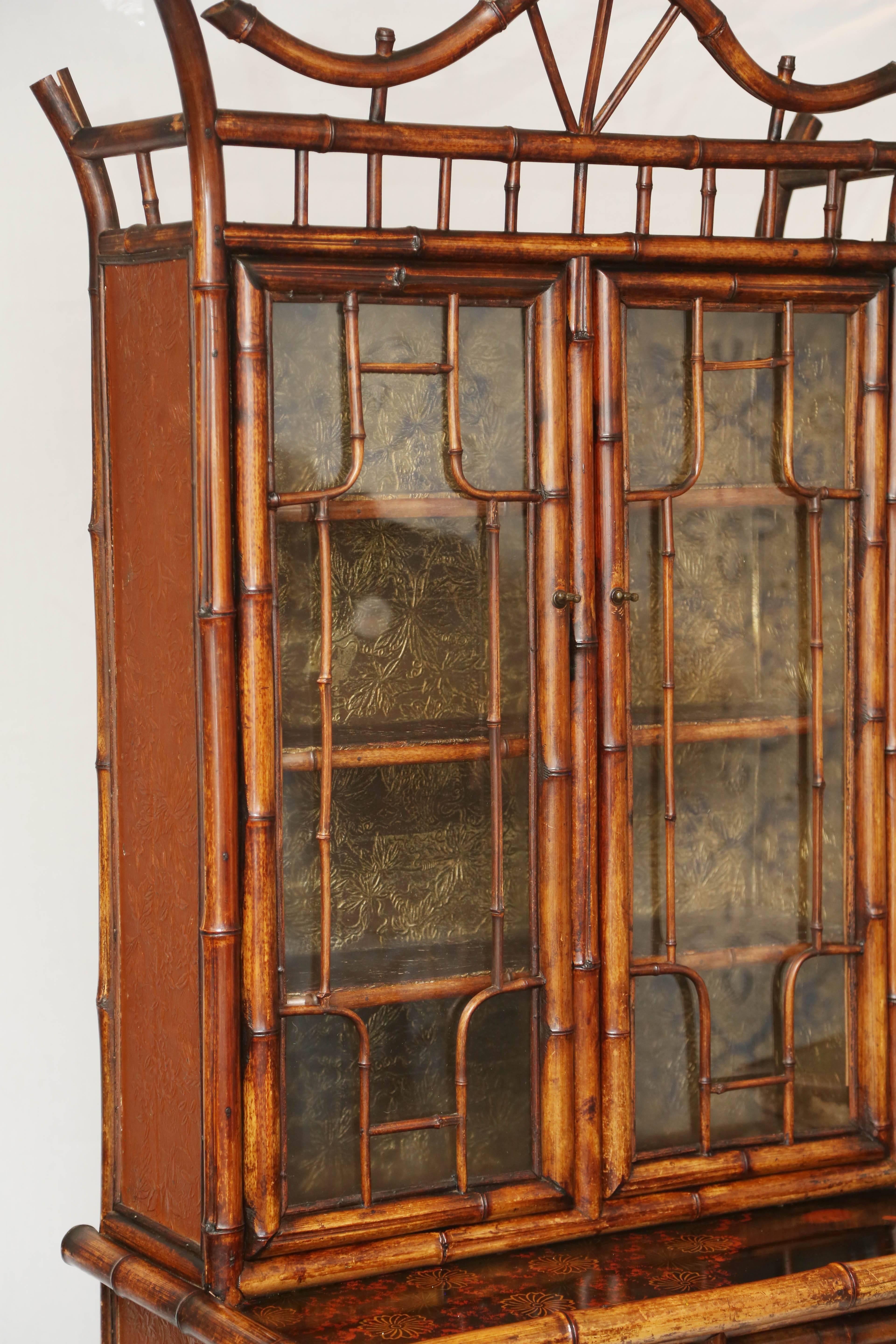 Beautiful 19th Century English Bamboo Cabinet or Bookcase 2