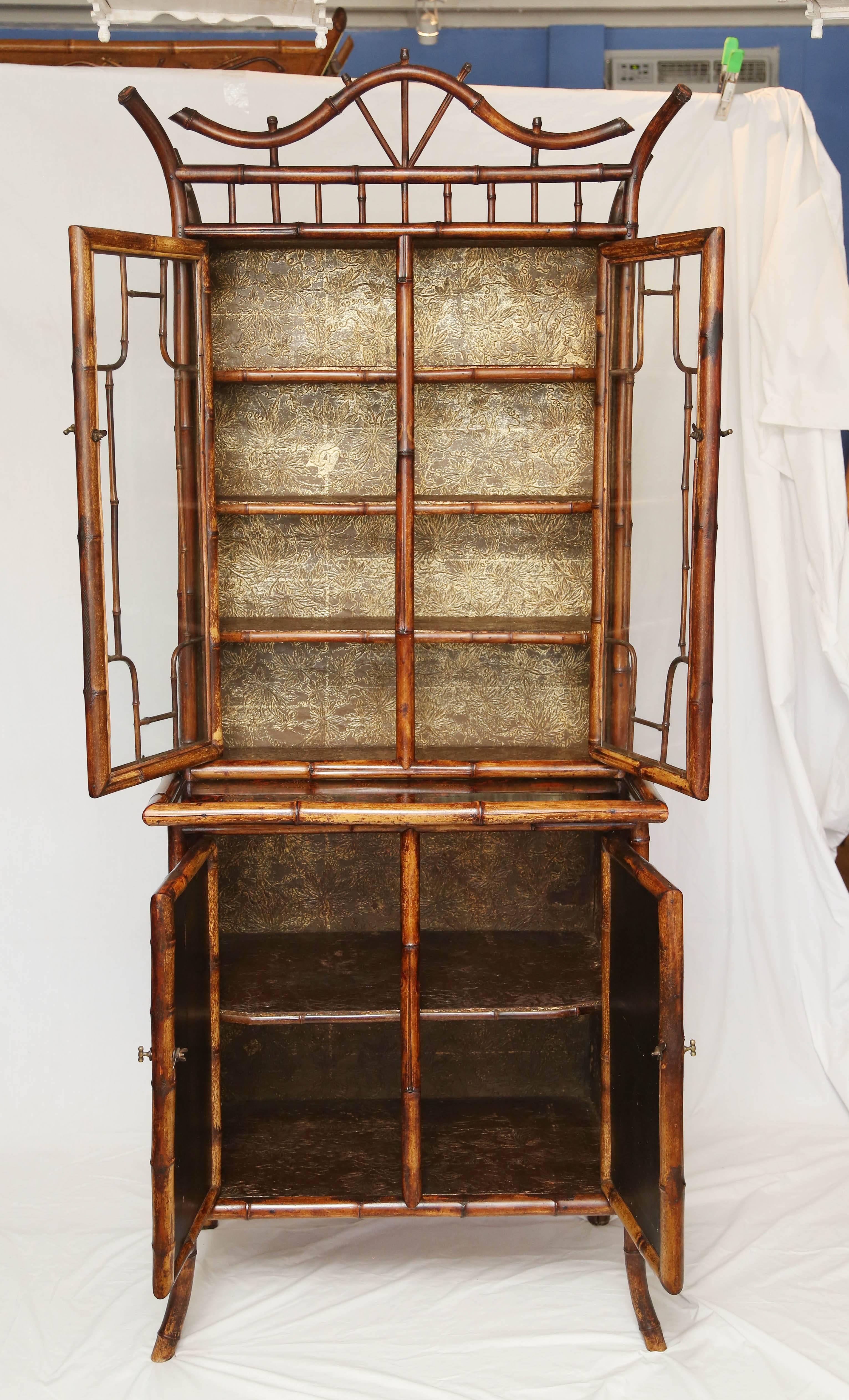 Beautiful 19th Century English Bamboo Cabinet or Bookcase 7