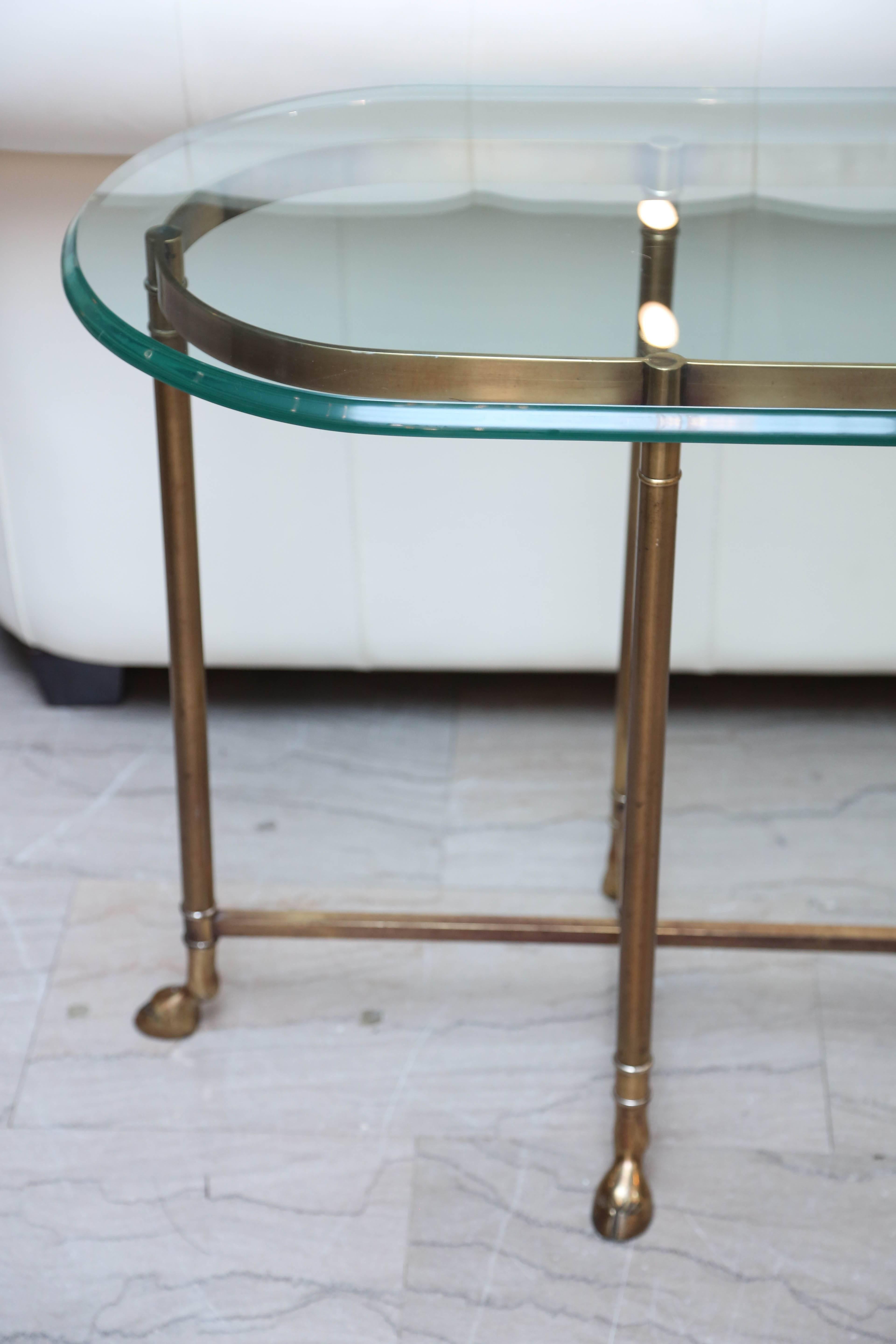 Mid-Century Modern Jansen Style Brass Sofa Table
