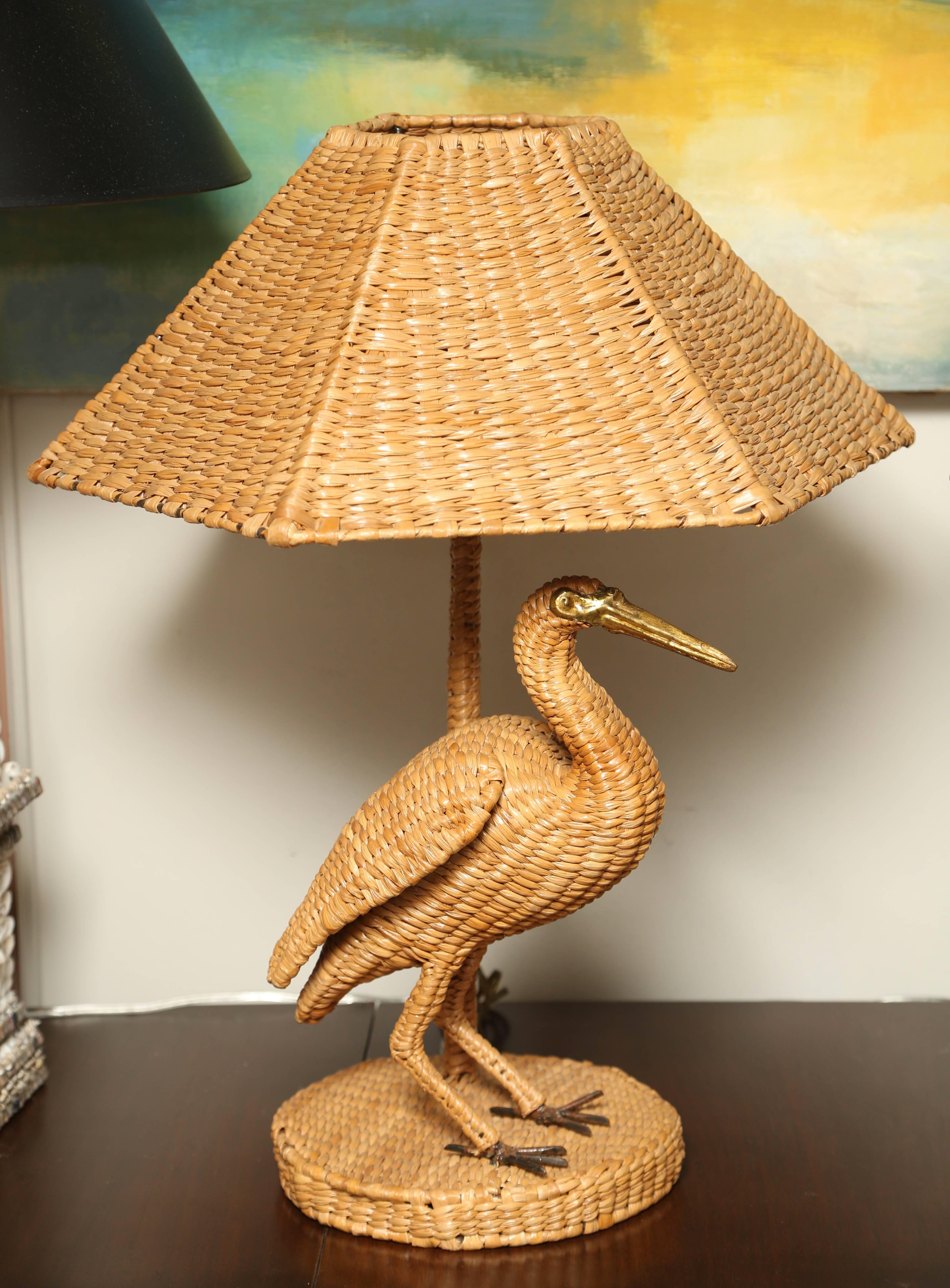 Wonderful whimsical wicker table lamps by the iconic artist. Lamps are sold individually.