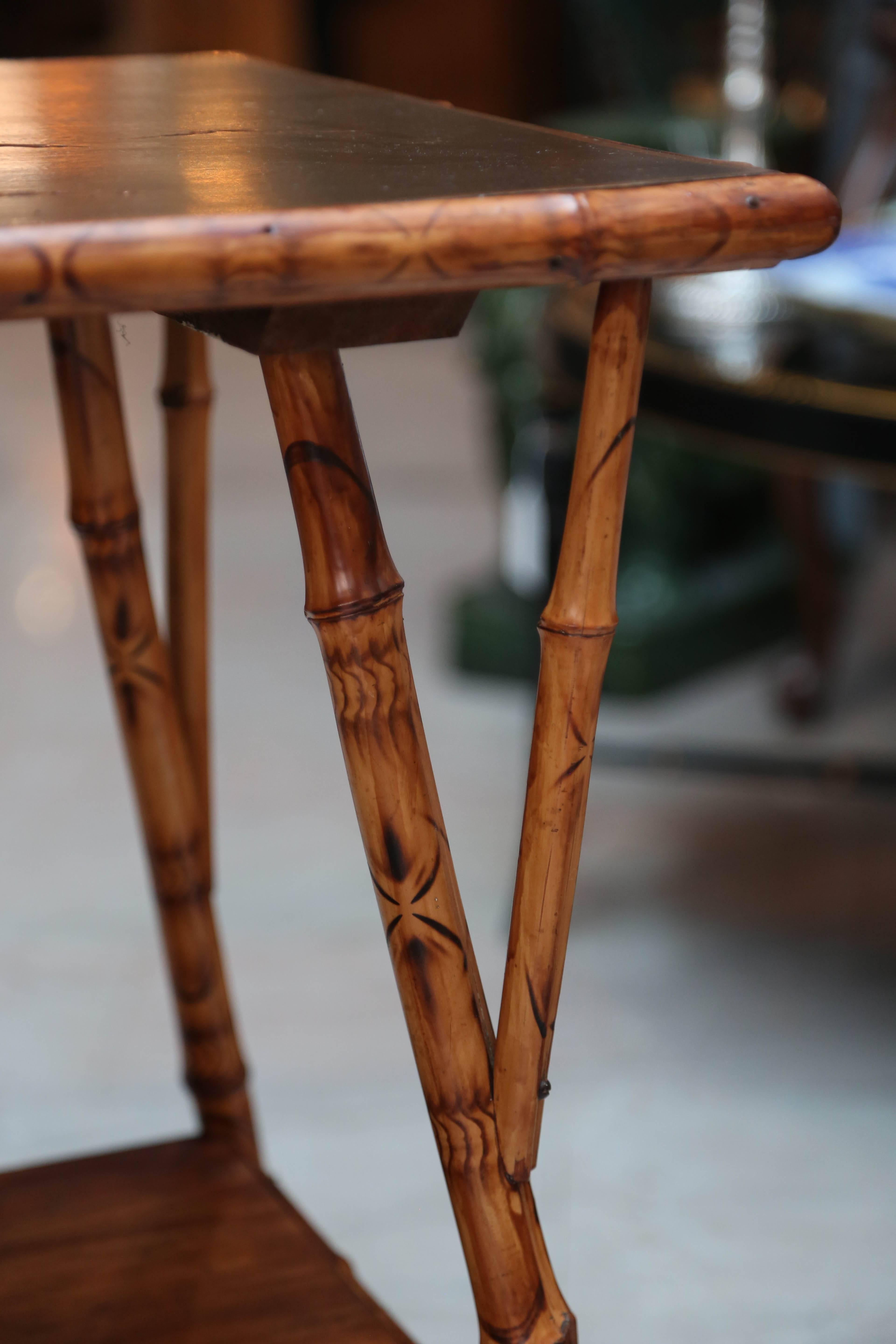 Signed Japanned Bamboo End Table 3