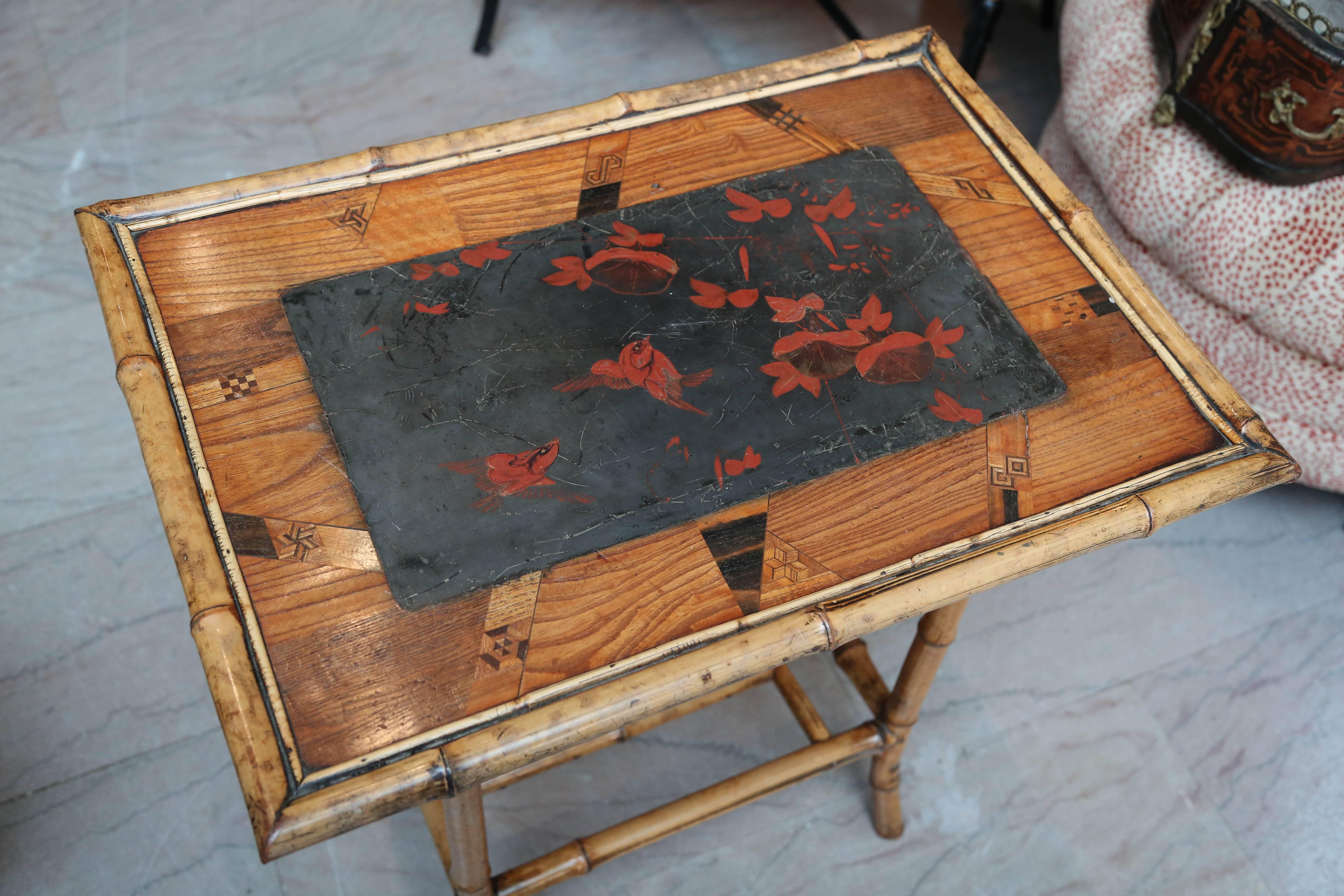 Chinoiserie 19th Century English Bamboo Table