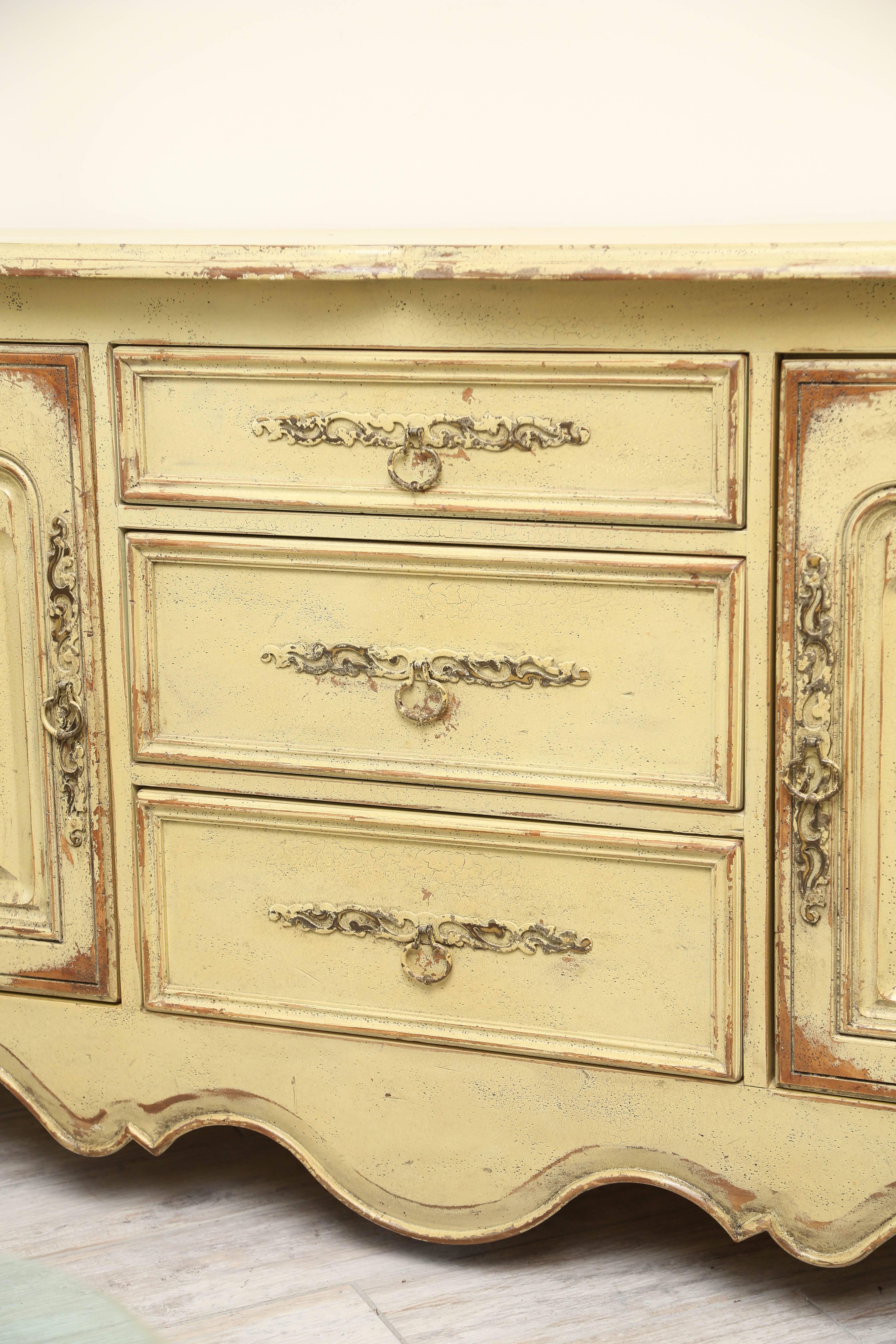 Country French Painted Cabinet by Habersham In Good Condition In West Palm Beach, FL