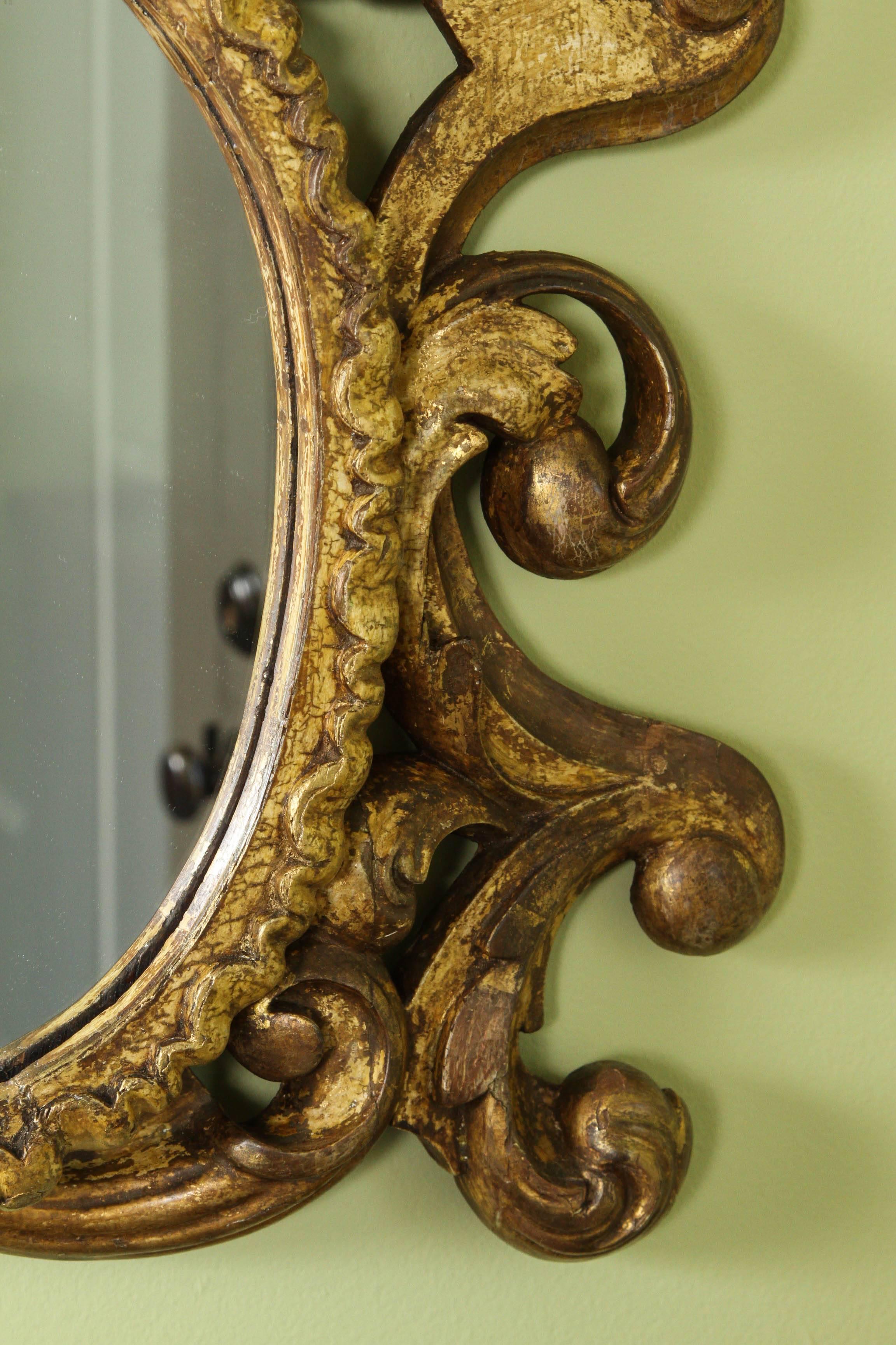 19th Century Antique French Gilt Mirror In Excellent Condition In Los Angeles, CA