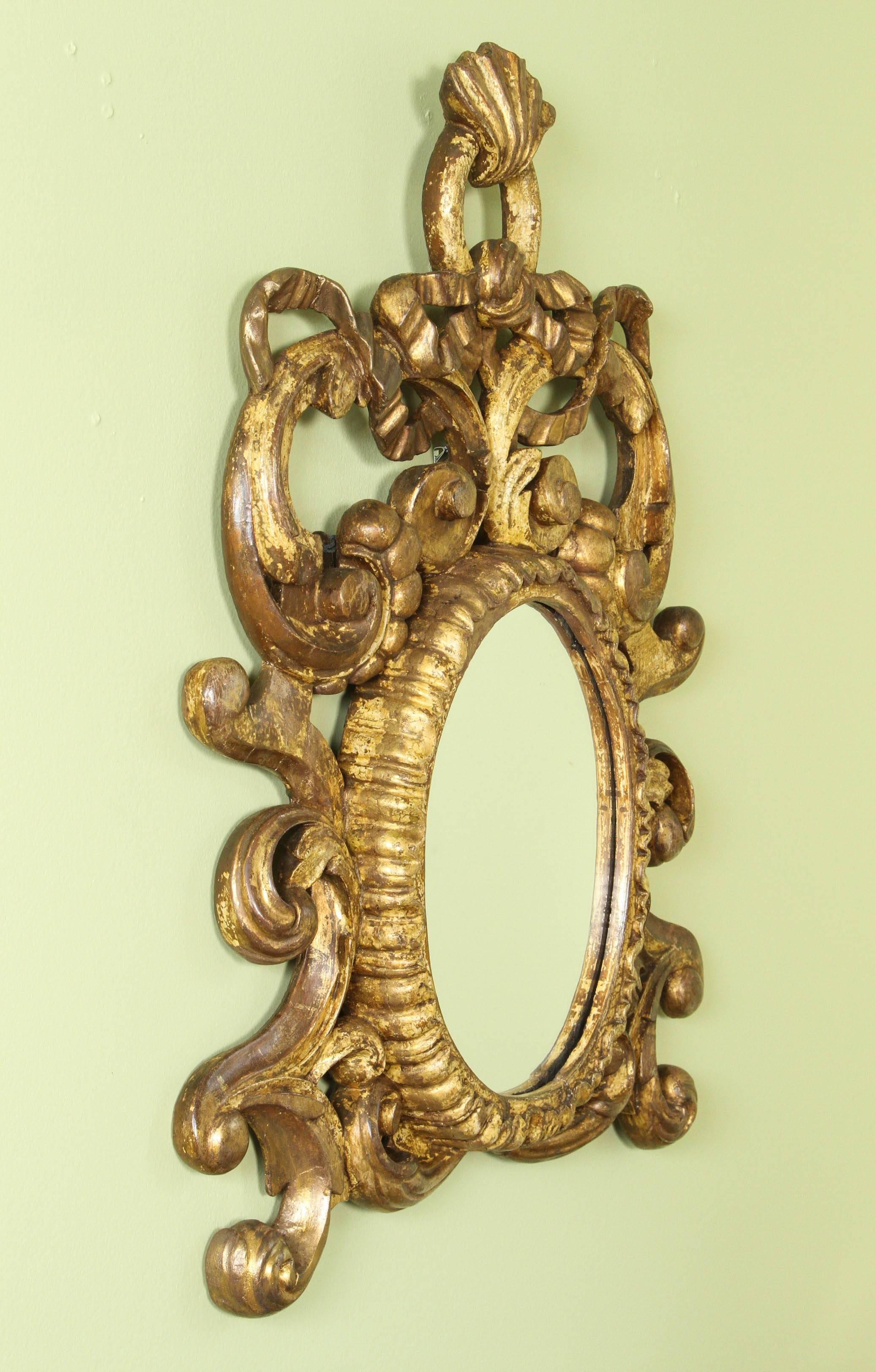 Metal 19th Century Antique French Gilt Mirror
