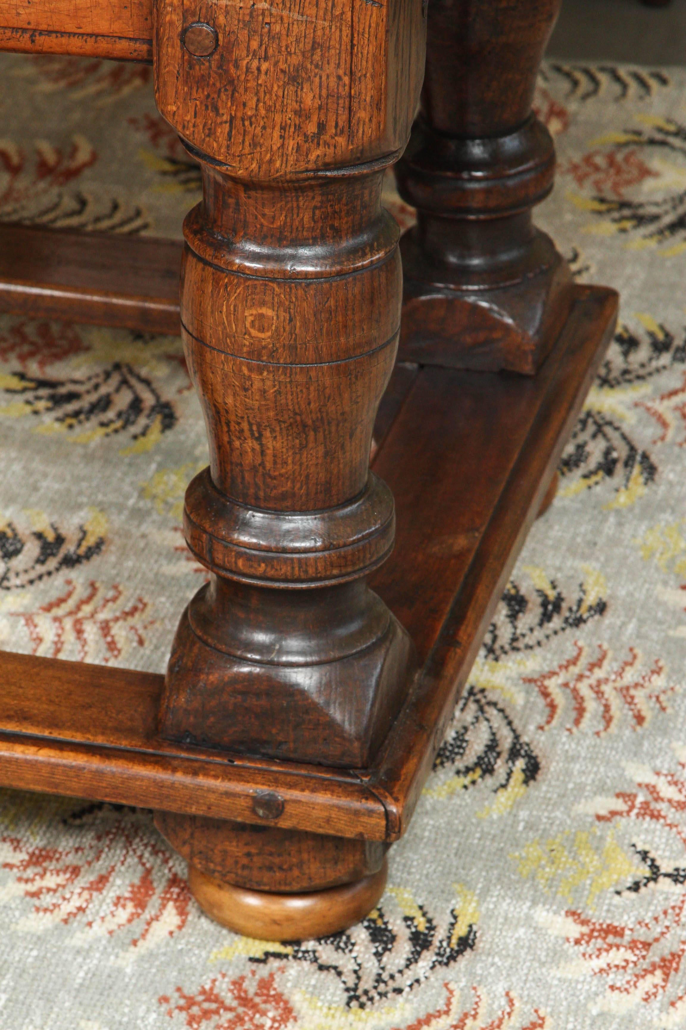 Baroque 1765 Dated Refectory Table with Inlay Top For Sale