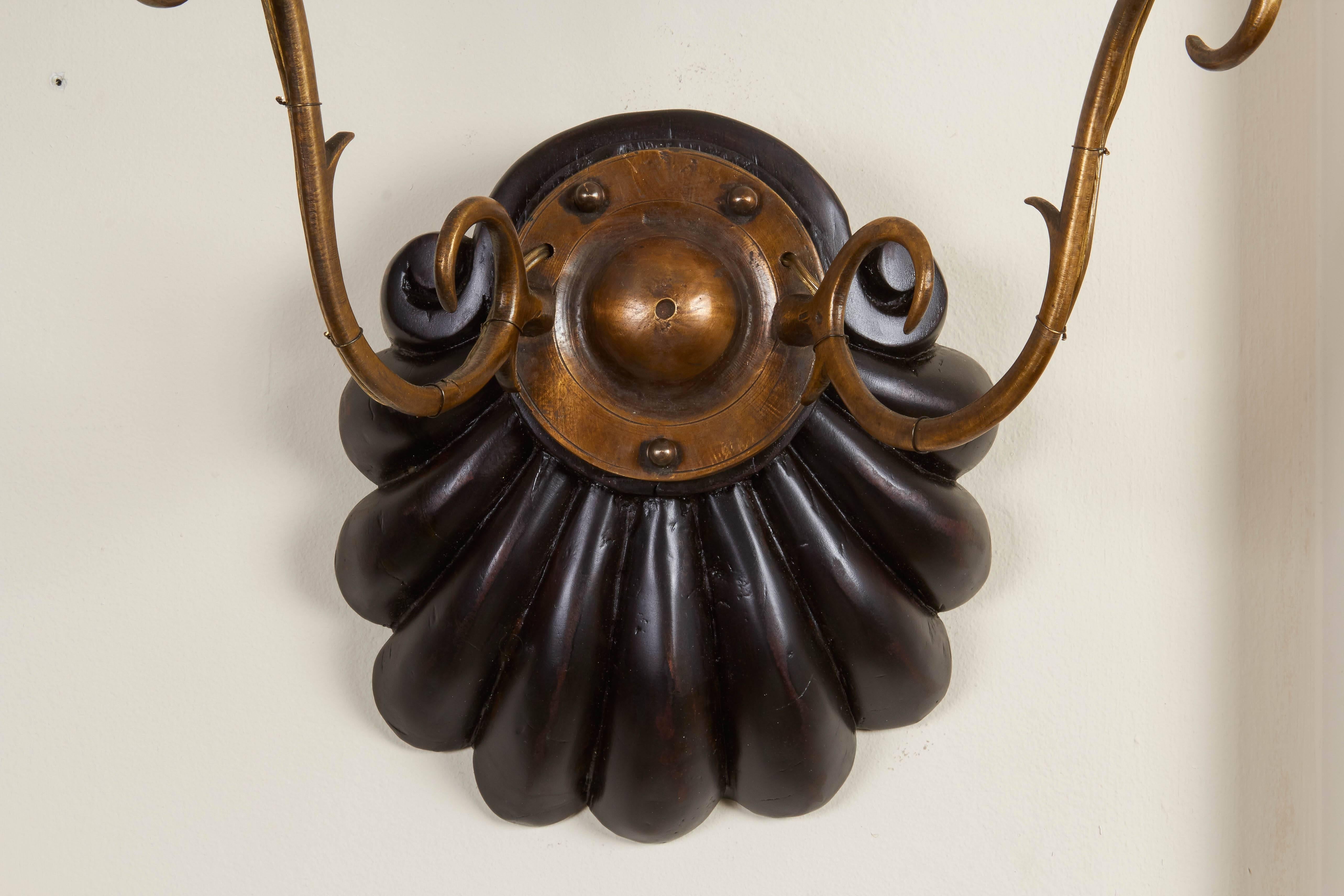 Anglo-Indian Pair of Anglo Indian Two-Light Sconces