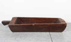 Large, Primitive, Thick Walled Antique Wooden Tray