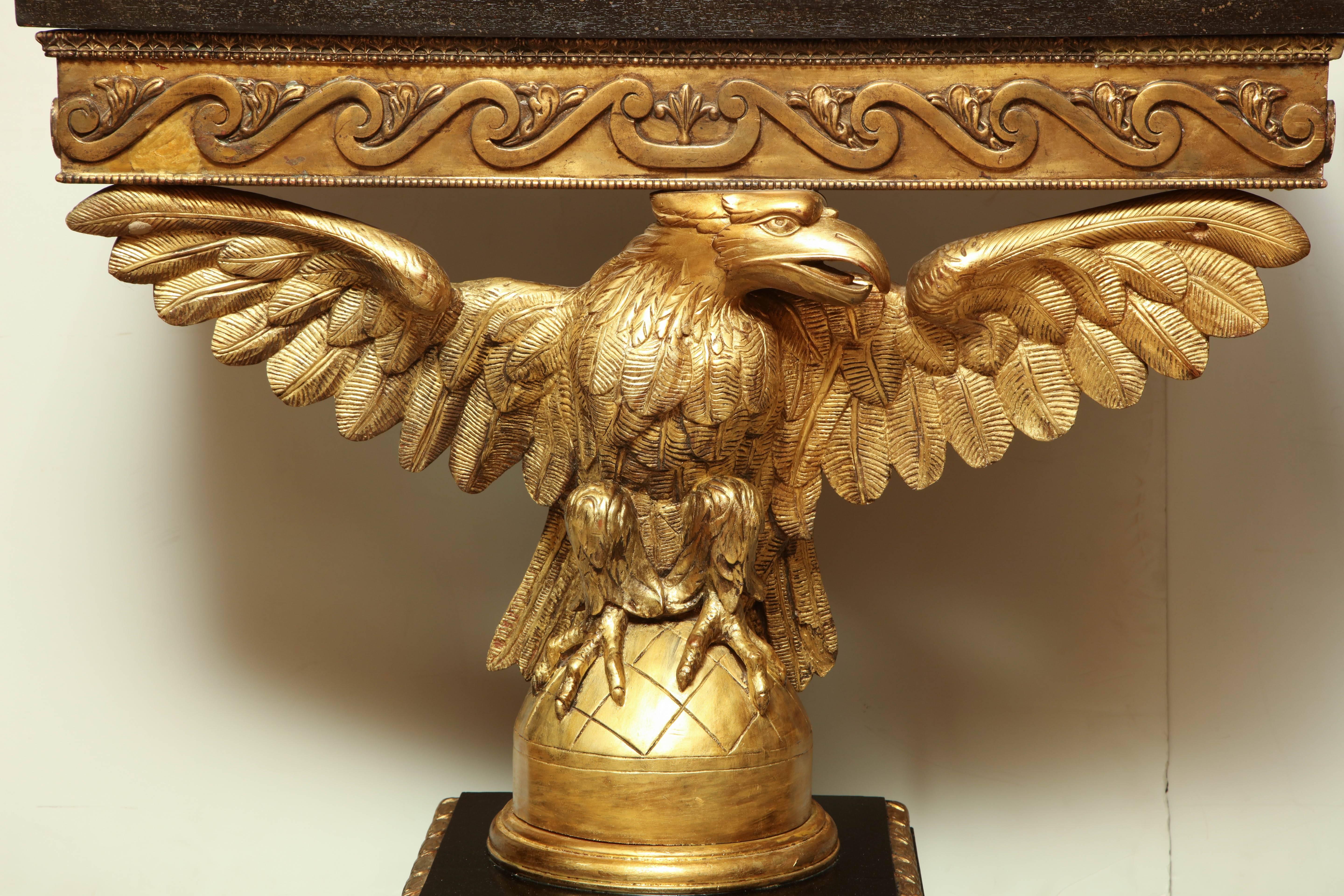 19th Century Pair of George II Carved Eagle Consoles