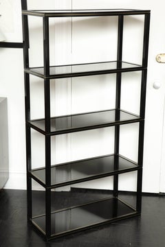 Black Iron Étagère with Four Shelves by Pierre Vandel, Paris