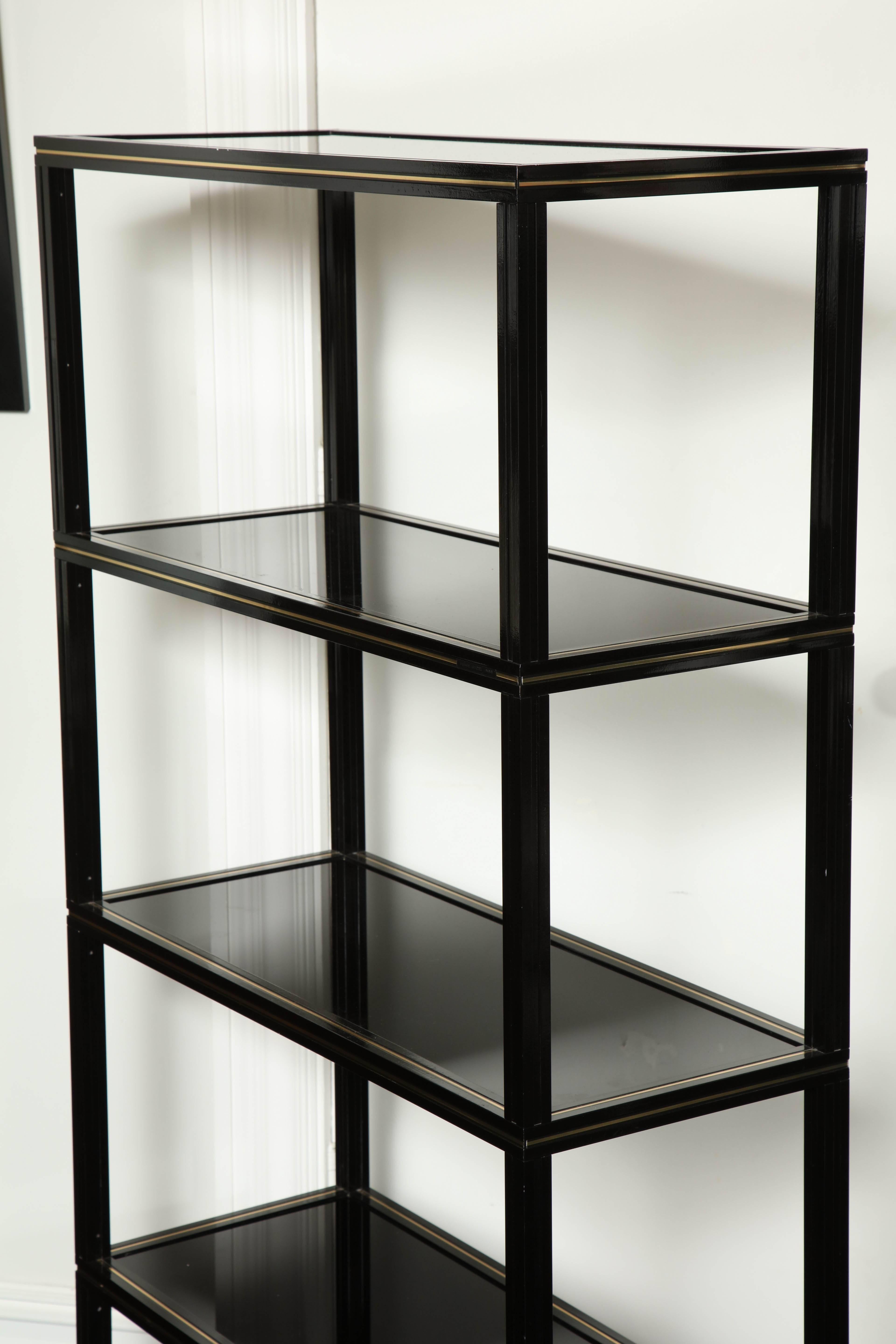 French Black Iron Étagère with Four Shelves by Pierre Vandel, Paris