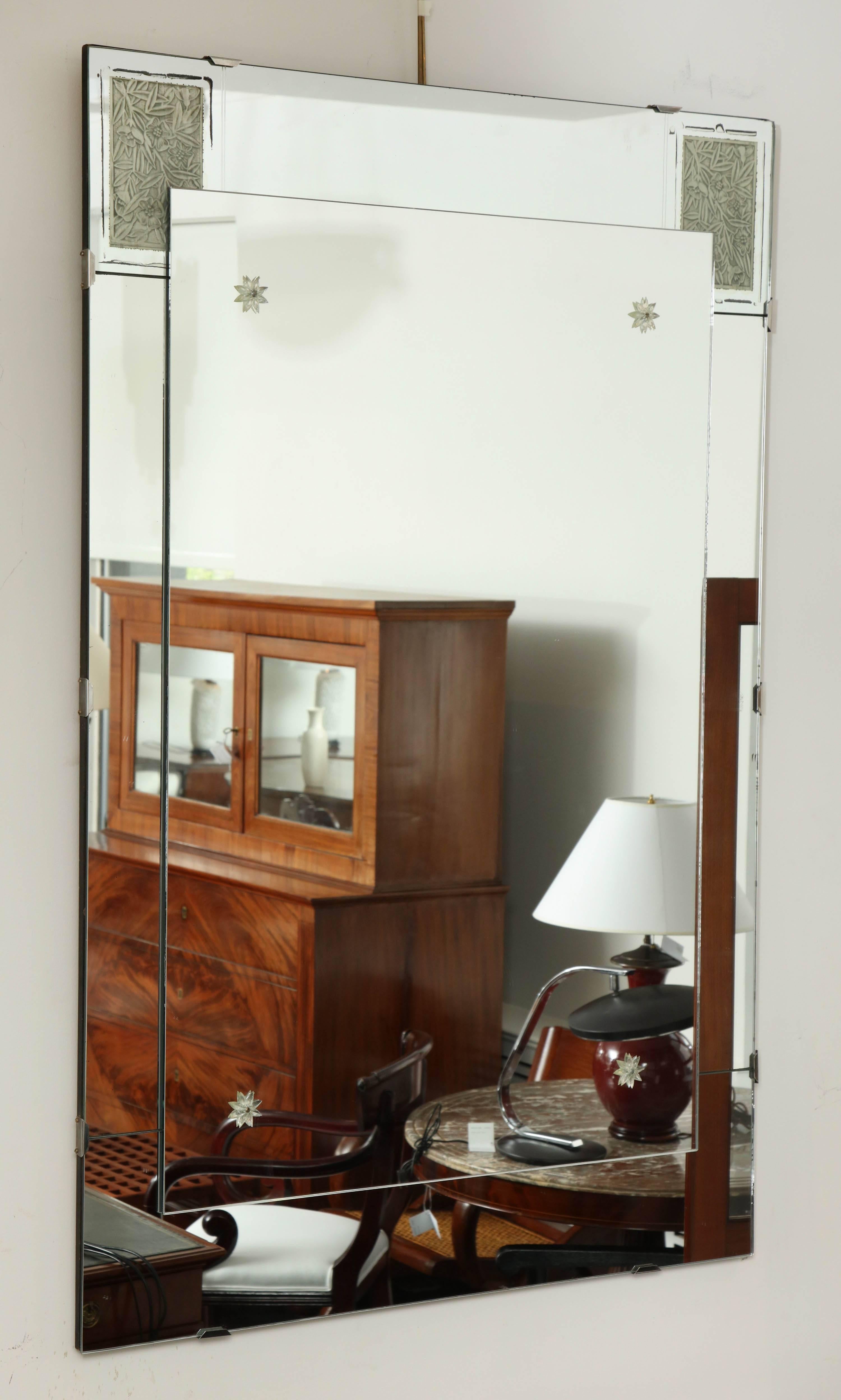 Venetian Art Deco style mirror, Italian, circa 1960s.