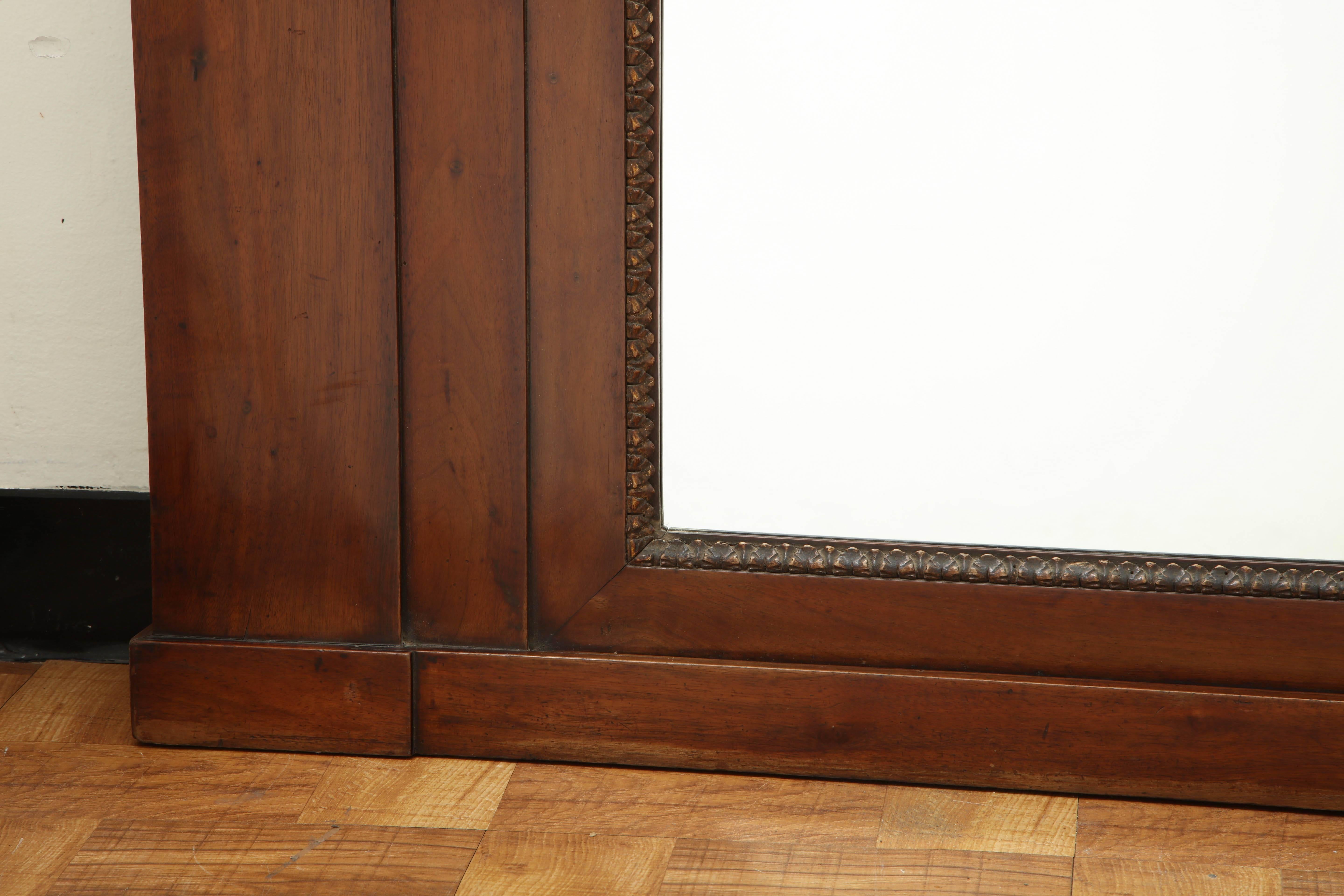 Early 19th century French, fruitwood mirror.