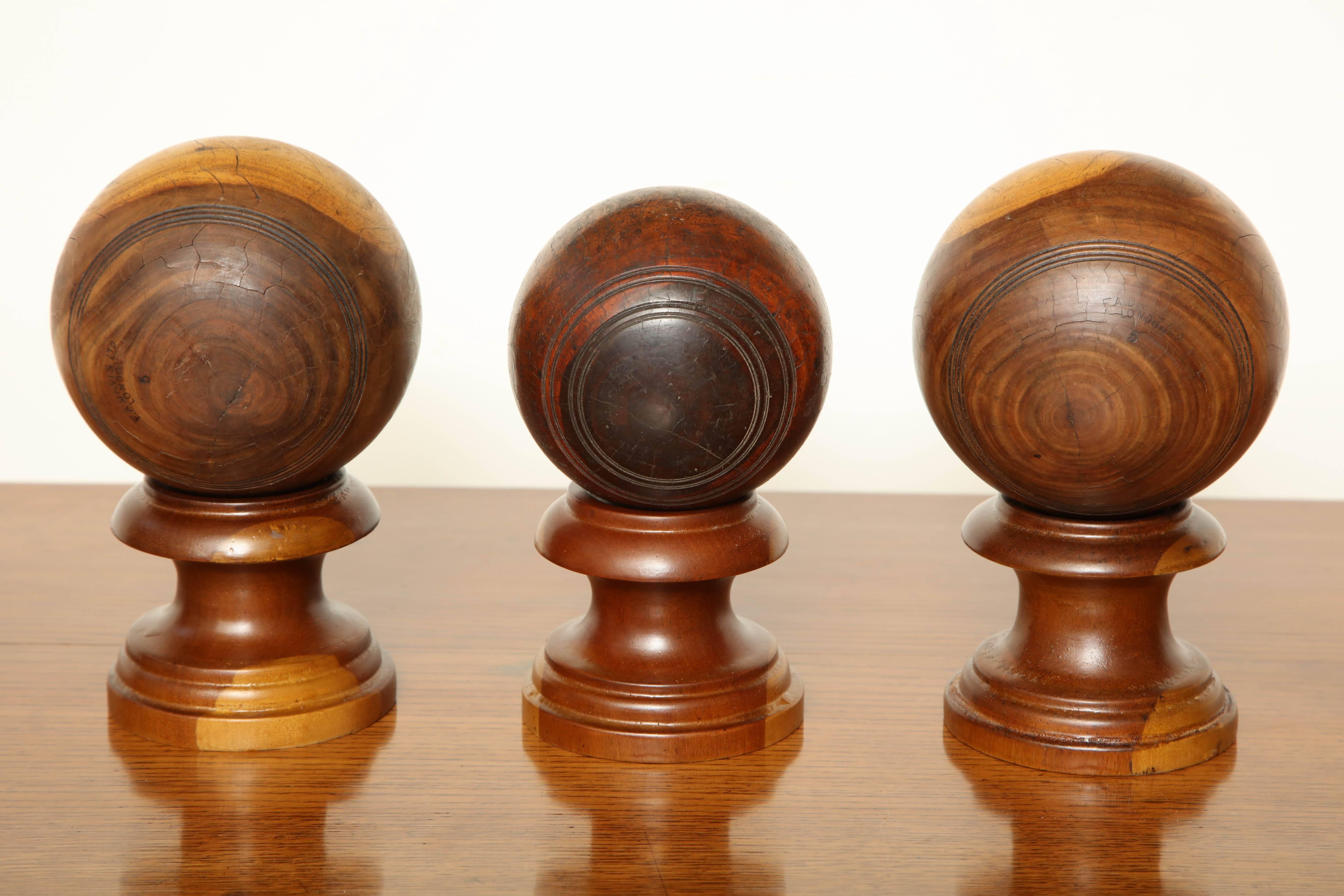 Wood 19th Century English Lawn Ball on Stand