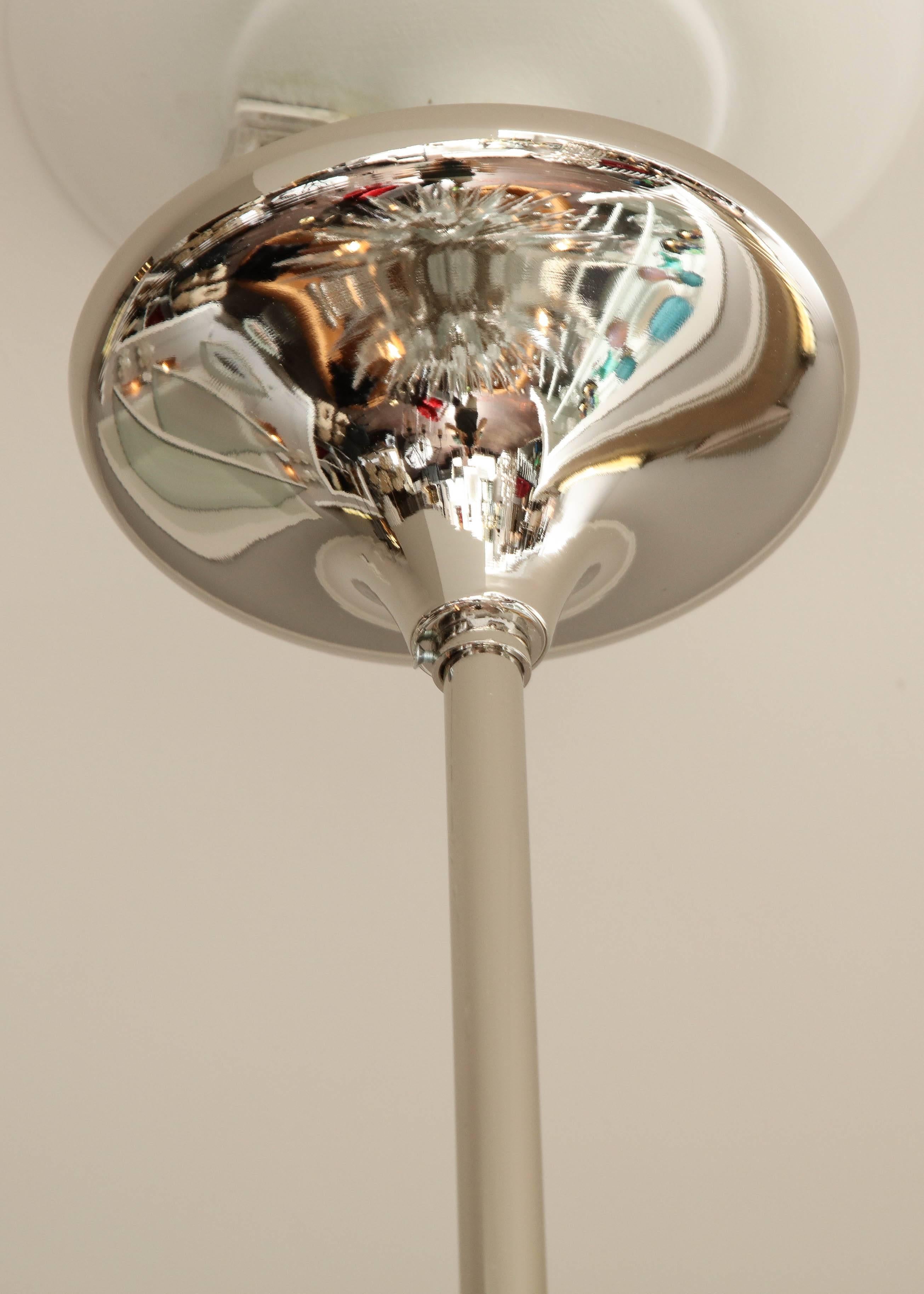 Contemporary Custom Murano Clear Glass Spike Sputnik with Nickel Spheres For Sale