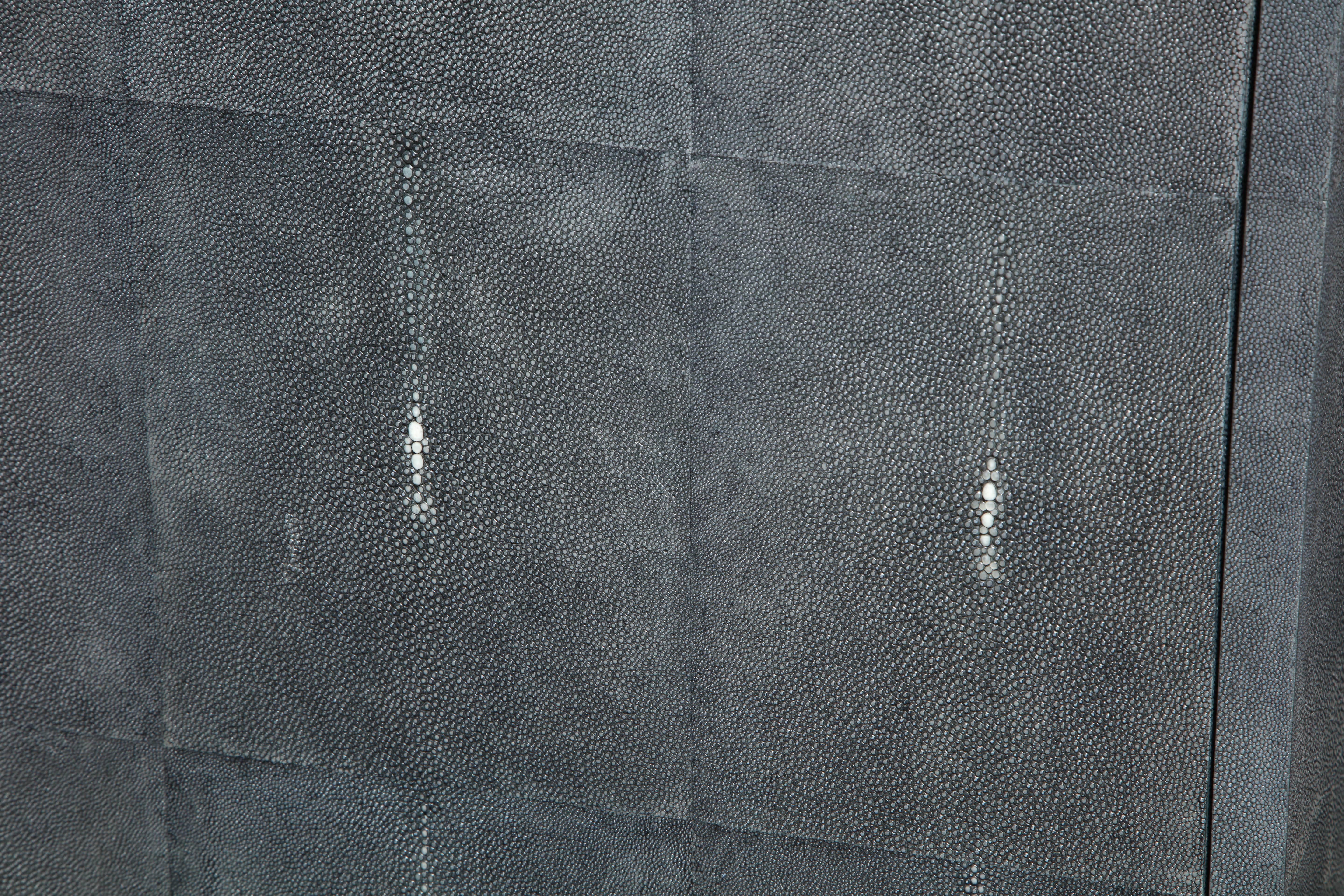 Hand-Crafted Slate Gray Color Shagreen Sideboard