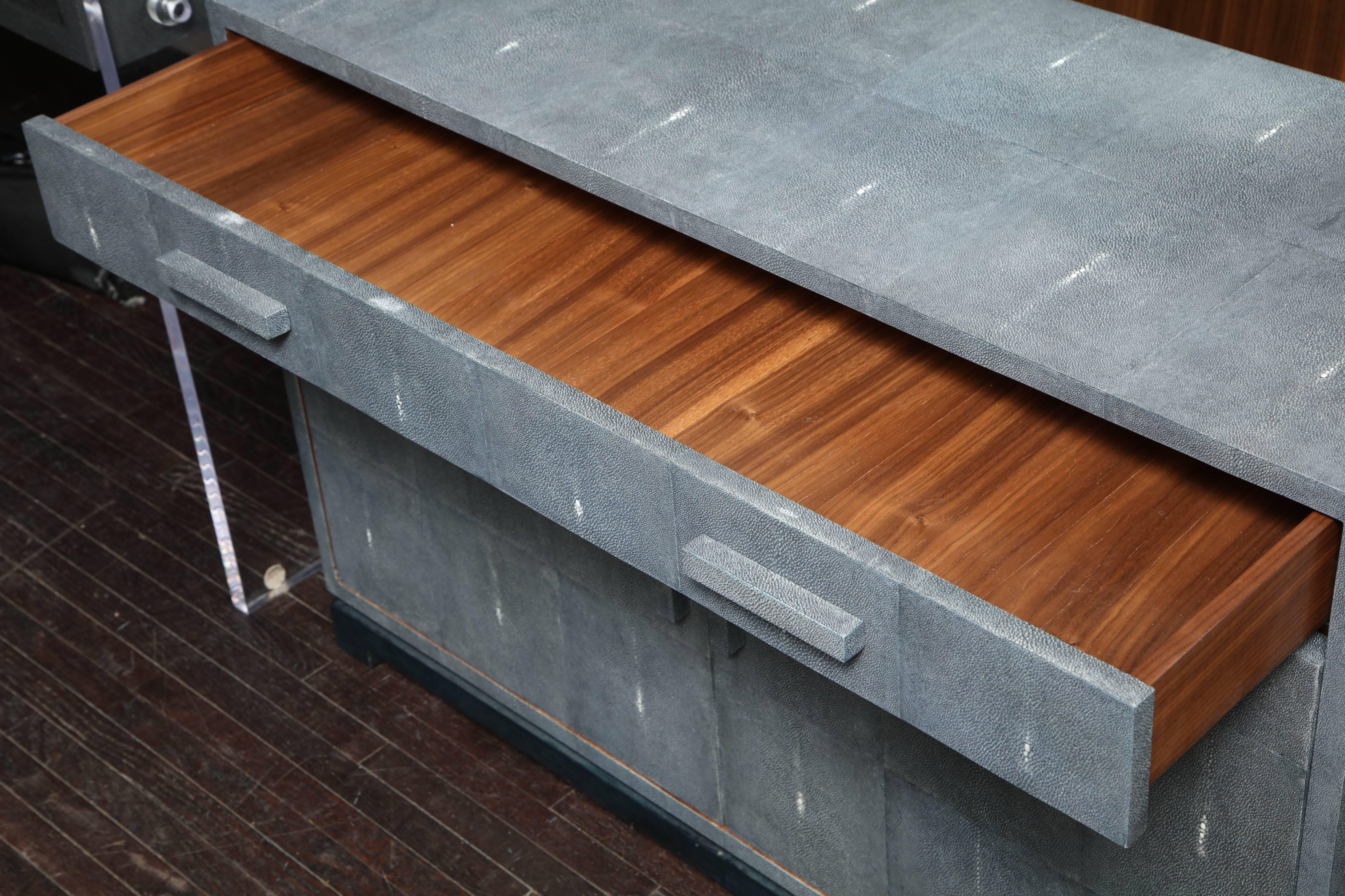 Slate Gray Color Shagreen Sideboard 2