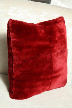 Almohada personalizada de castor esquilado auténtico rojo