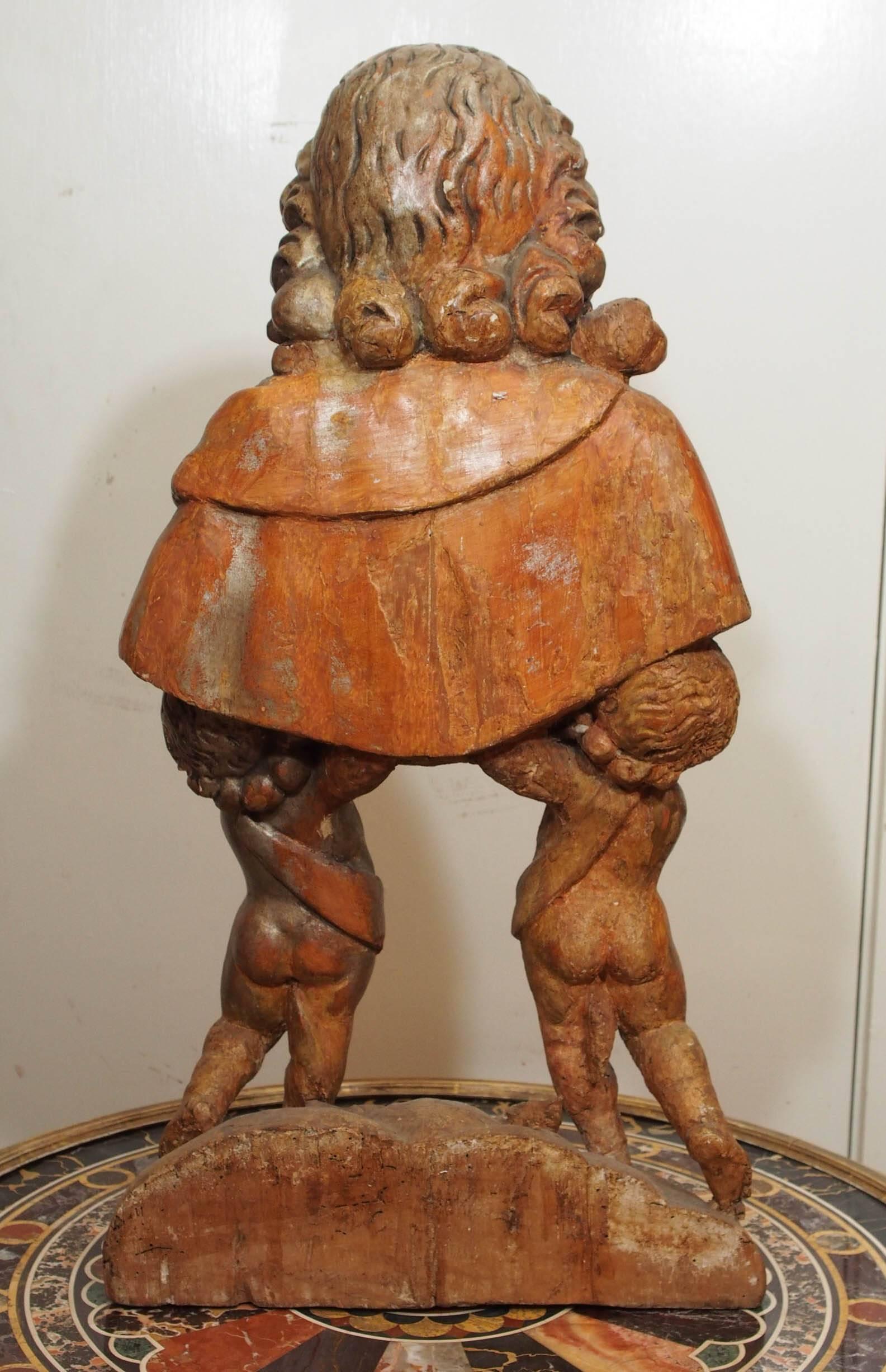 Pair of Carved Wood Italian Figural Reliquaries For Sale 4