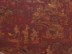 Large Italian Painted Chinoiserie Wooden Tray