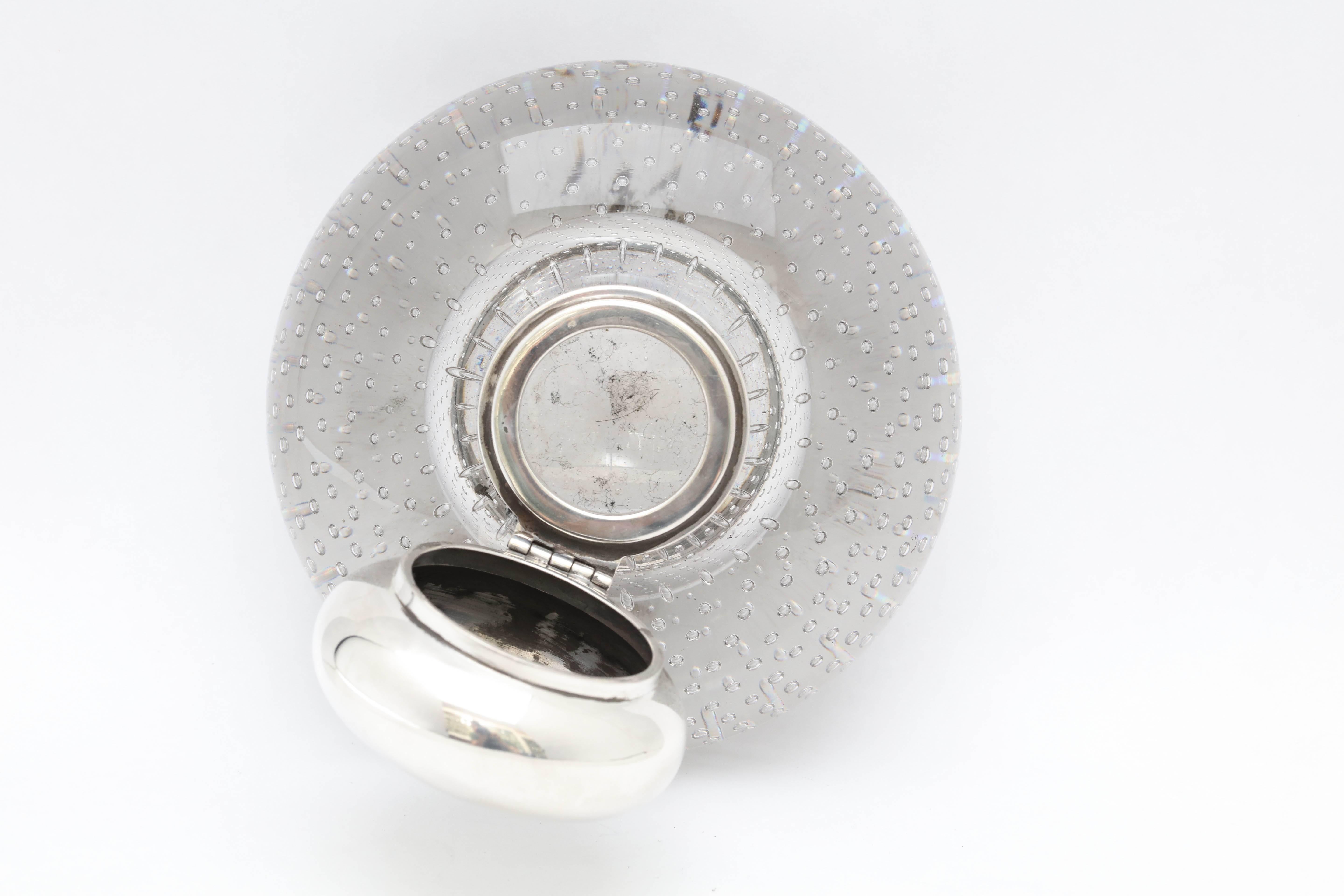 Gran tintero de burbujas controladas montado en plata de ley de la época victoriana Fines del siglo XIX en venta