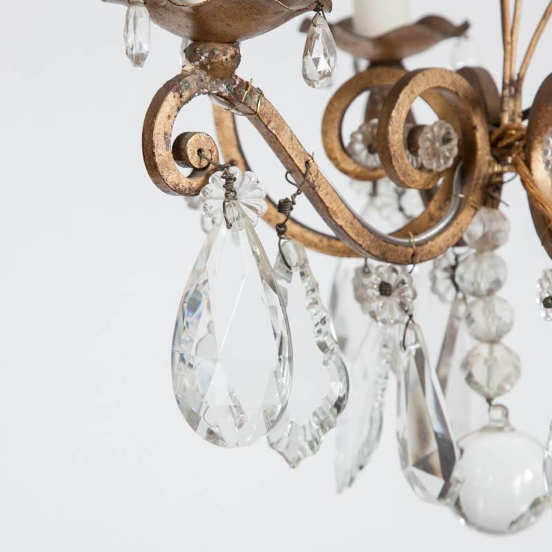 20th Century 1950s Three-Light French Chandelier For Sale