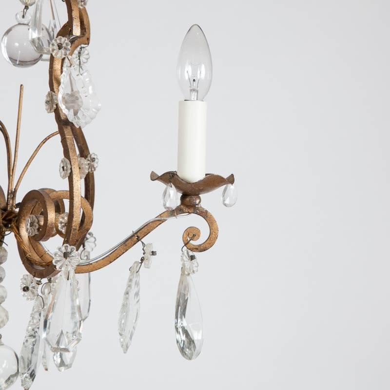 1950s Three-Light French Chandelier For Sale 2