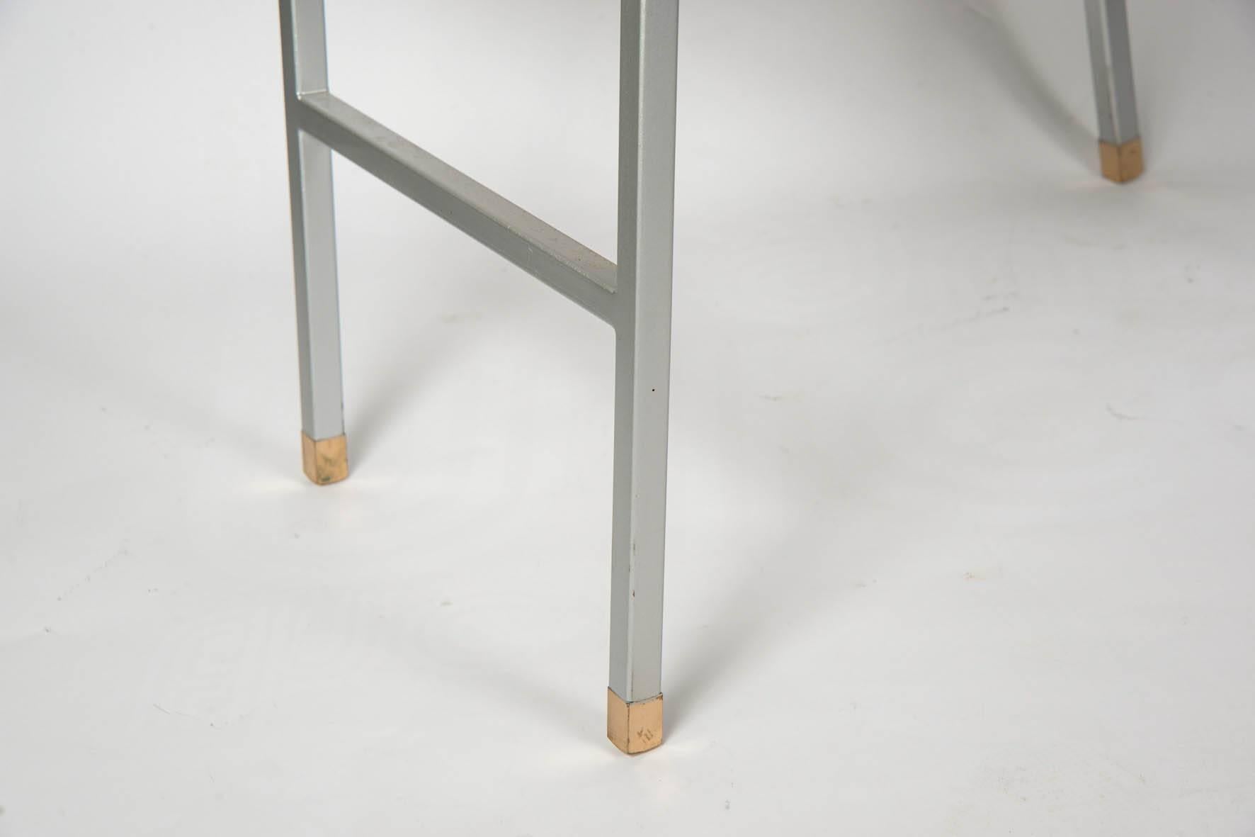 French 1960s stools covered with leather.