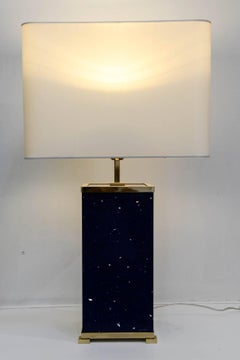 Pair of Blue Stone Lamps by Enzo Missoni