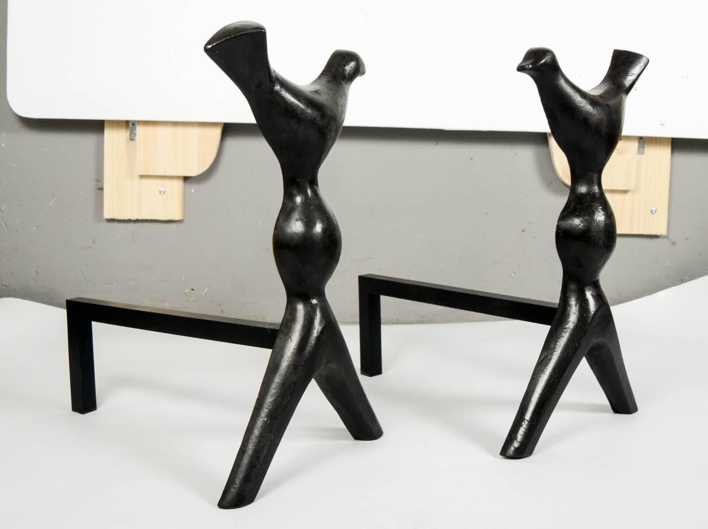 Pair of Andirons by Enzo Missoni In Excellent Condition In Bois-Colombes, FR