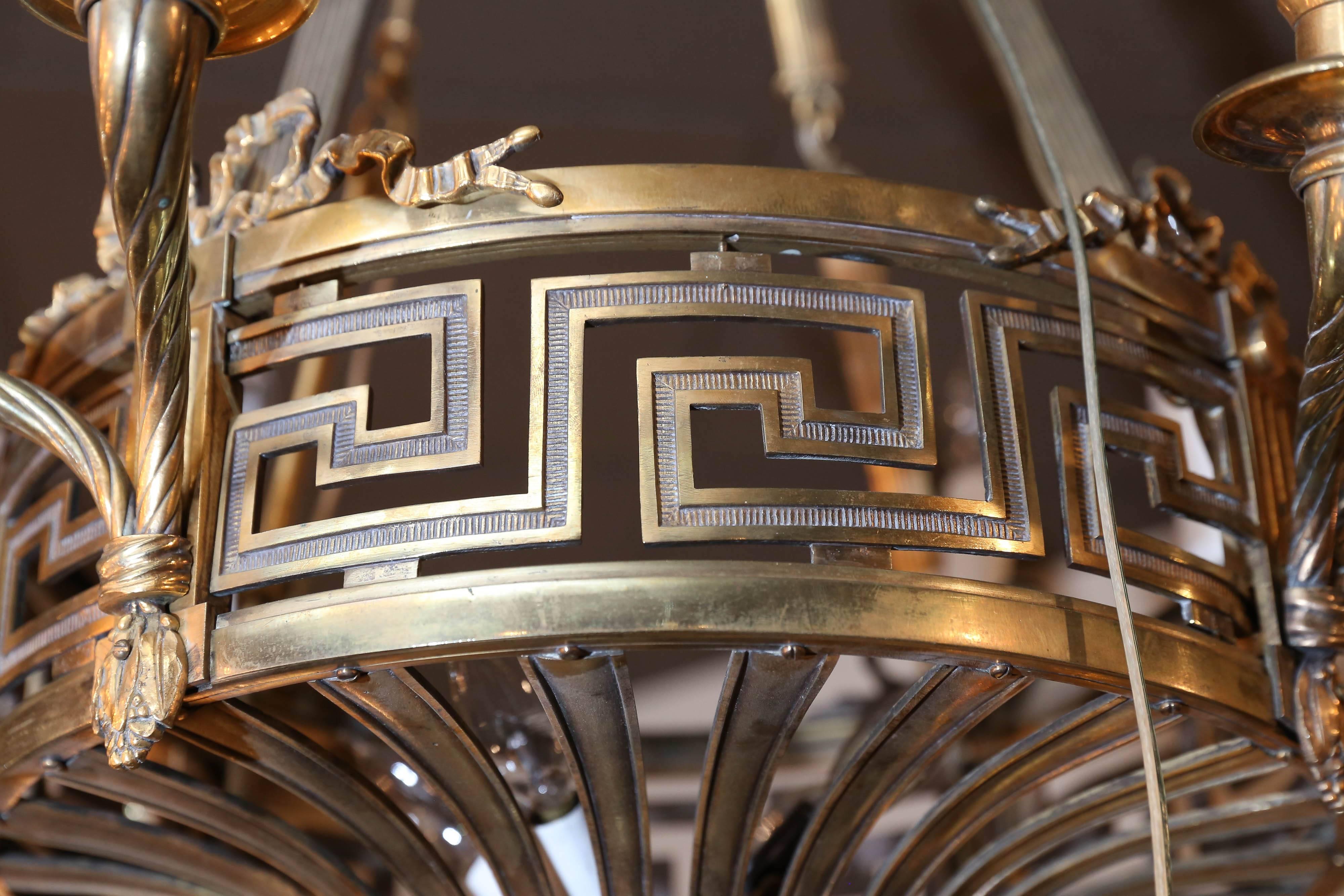 Antique Brass Empire Style Chandelier, 12 Lights 1