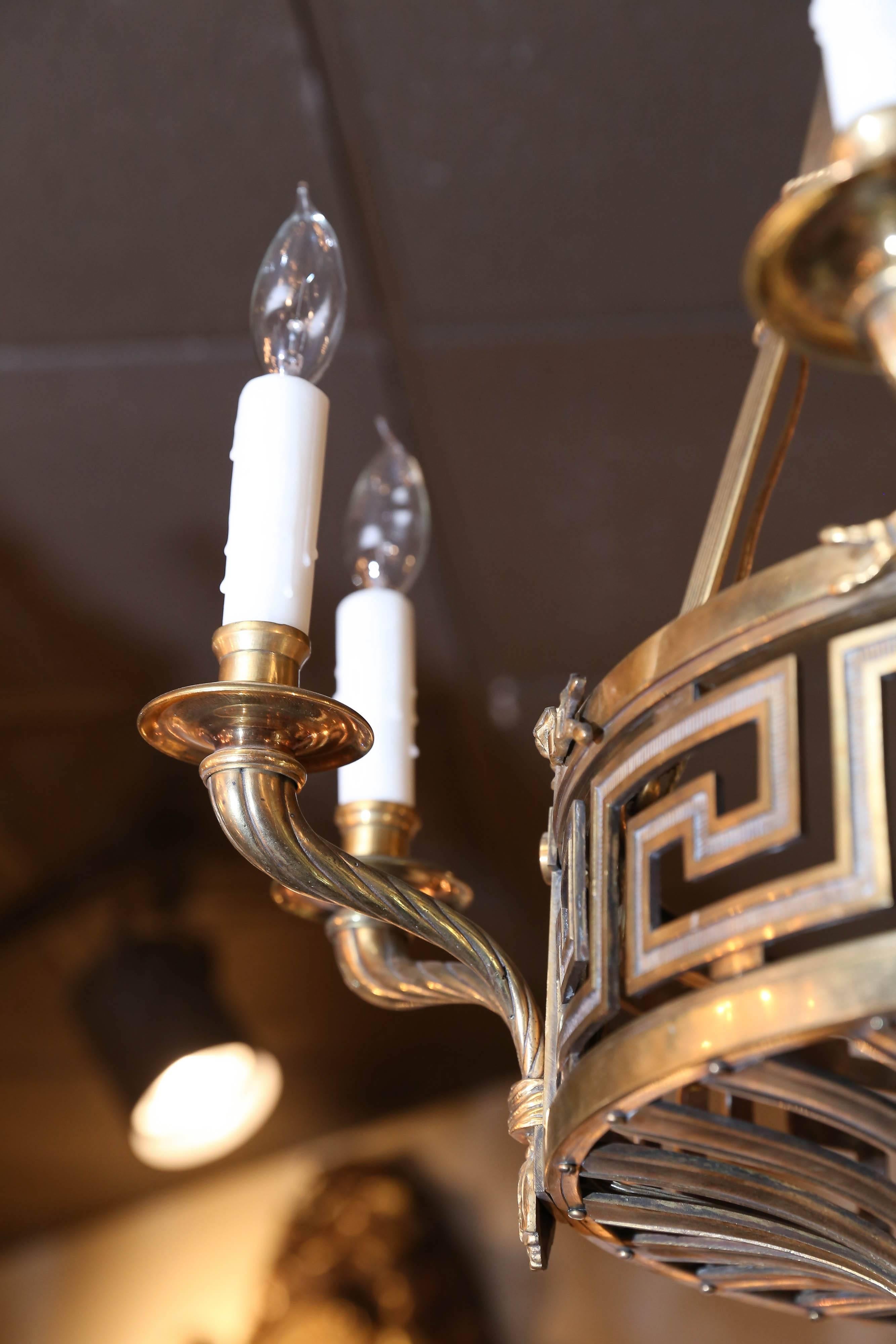 Antique Brass Empire Style Chandelier, 12 Lights 3
