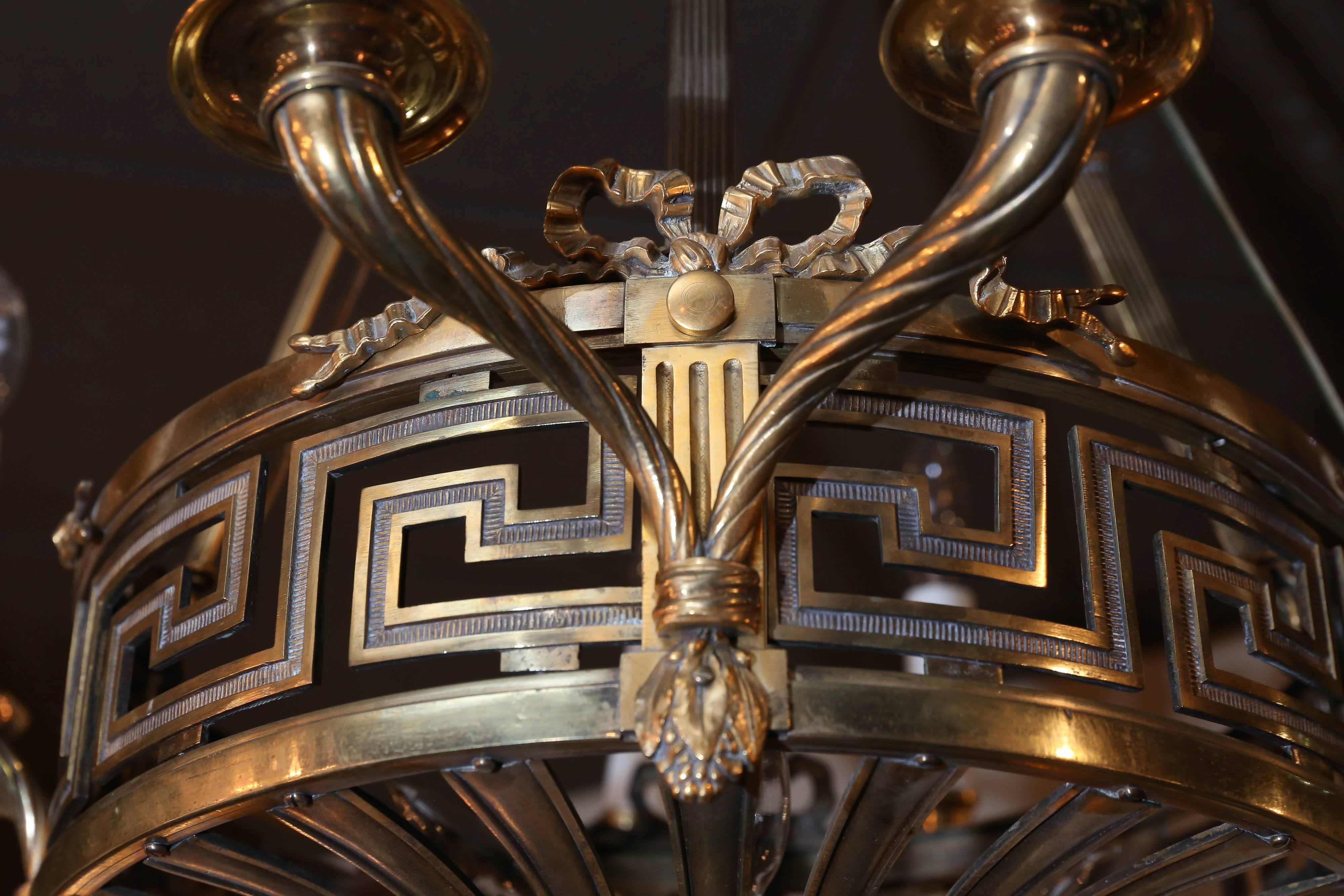 Antique Brass Empire Style Chandelier, 12 Lights 4