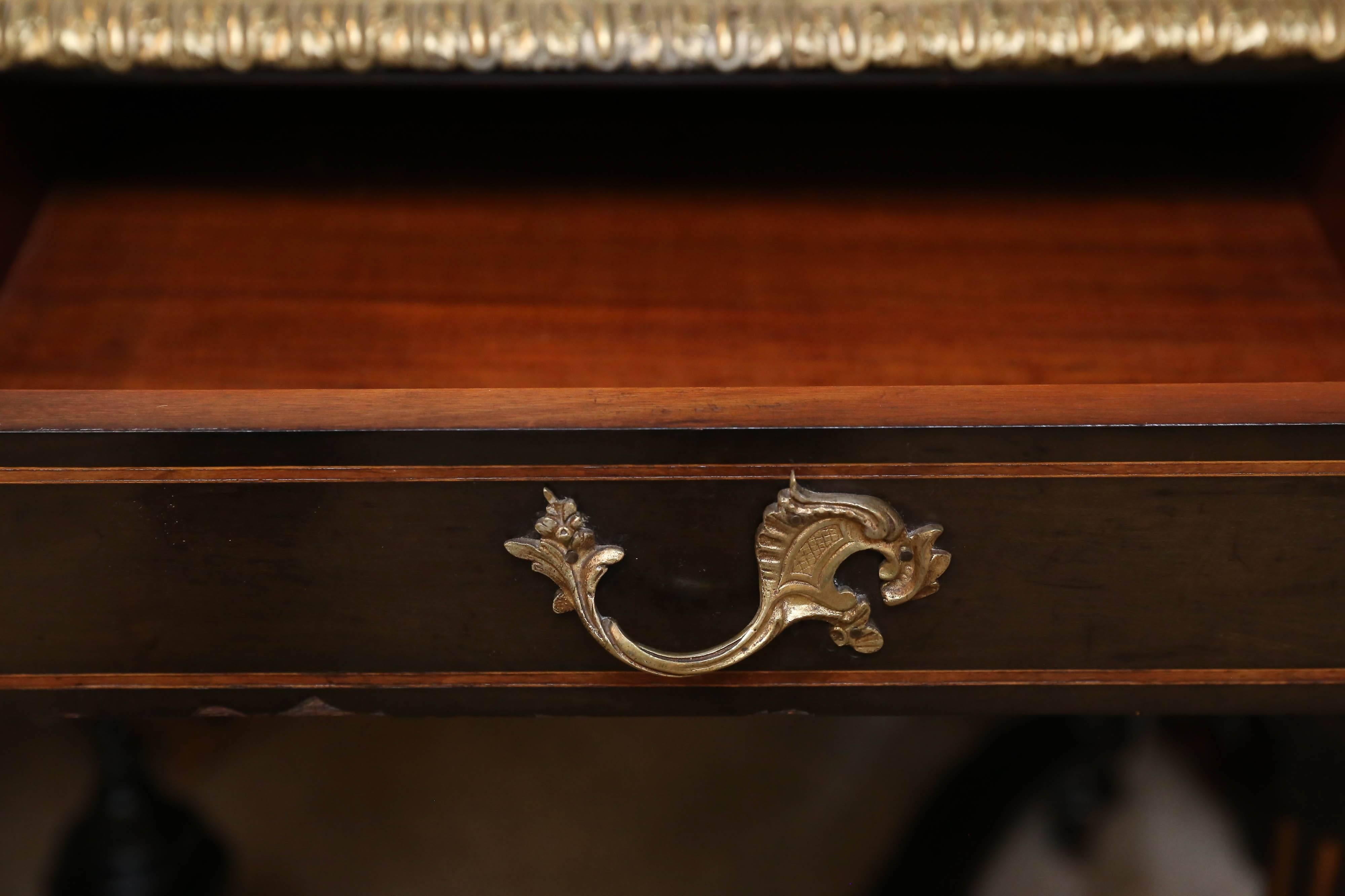French Desk, Louis XVI Style with Sèvres Mounts and bronze dore accents For Sale 1
