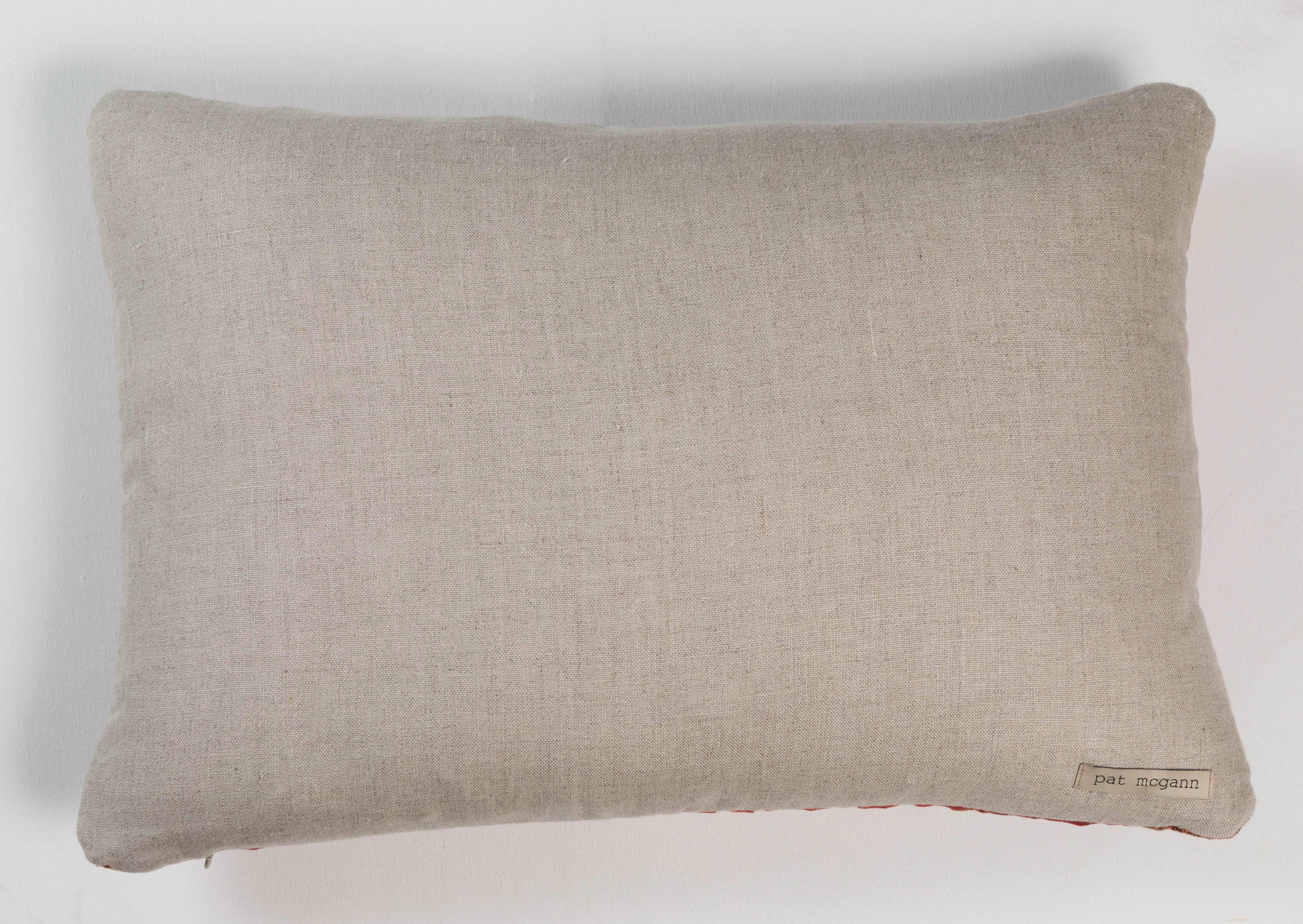 Hand-Woven Antique French Linen Quilt Pillow For Sale