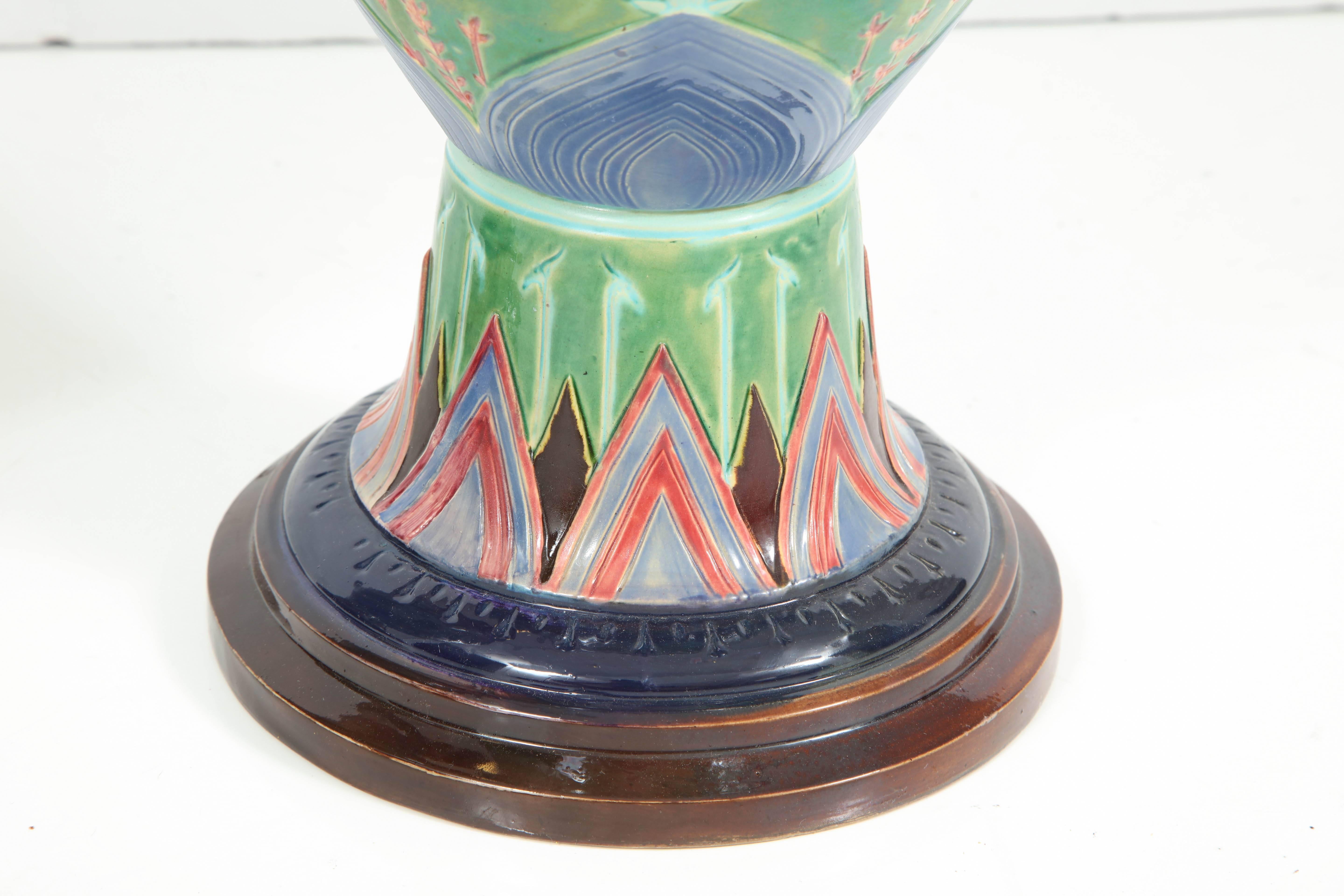 Pair of Egyptian Revival Ceramic Vases 1