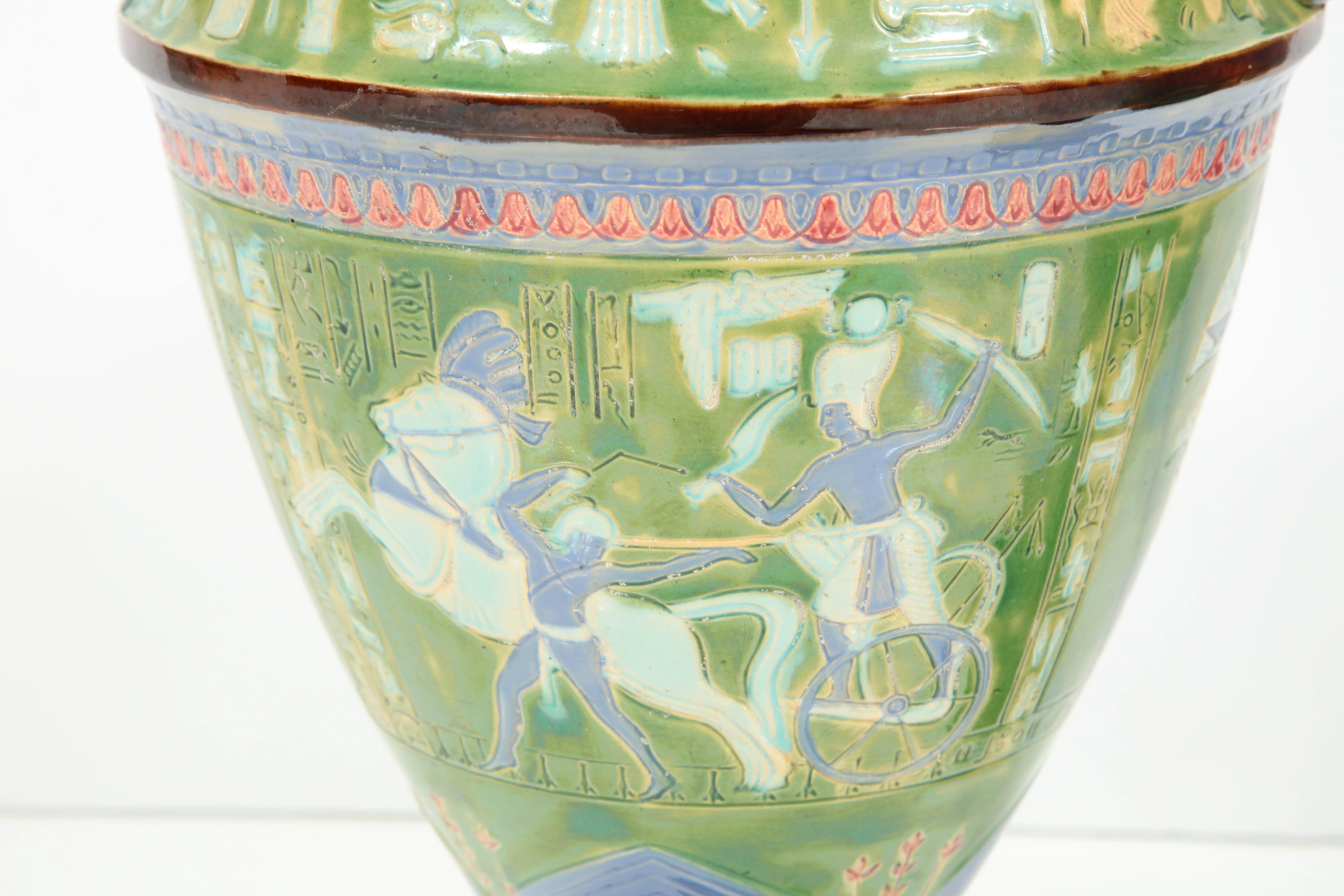 Pair of Egyptian Revival Ceramic Vases 2