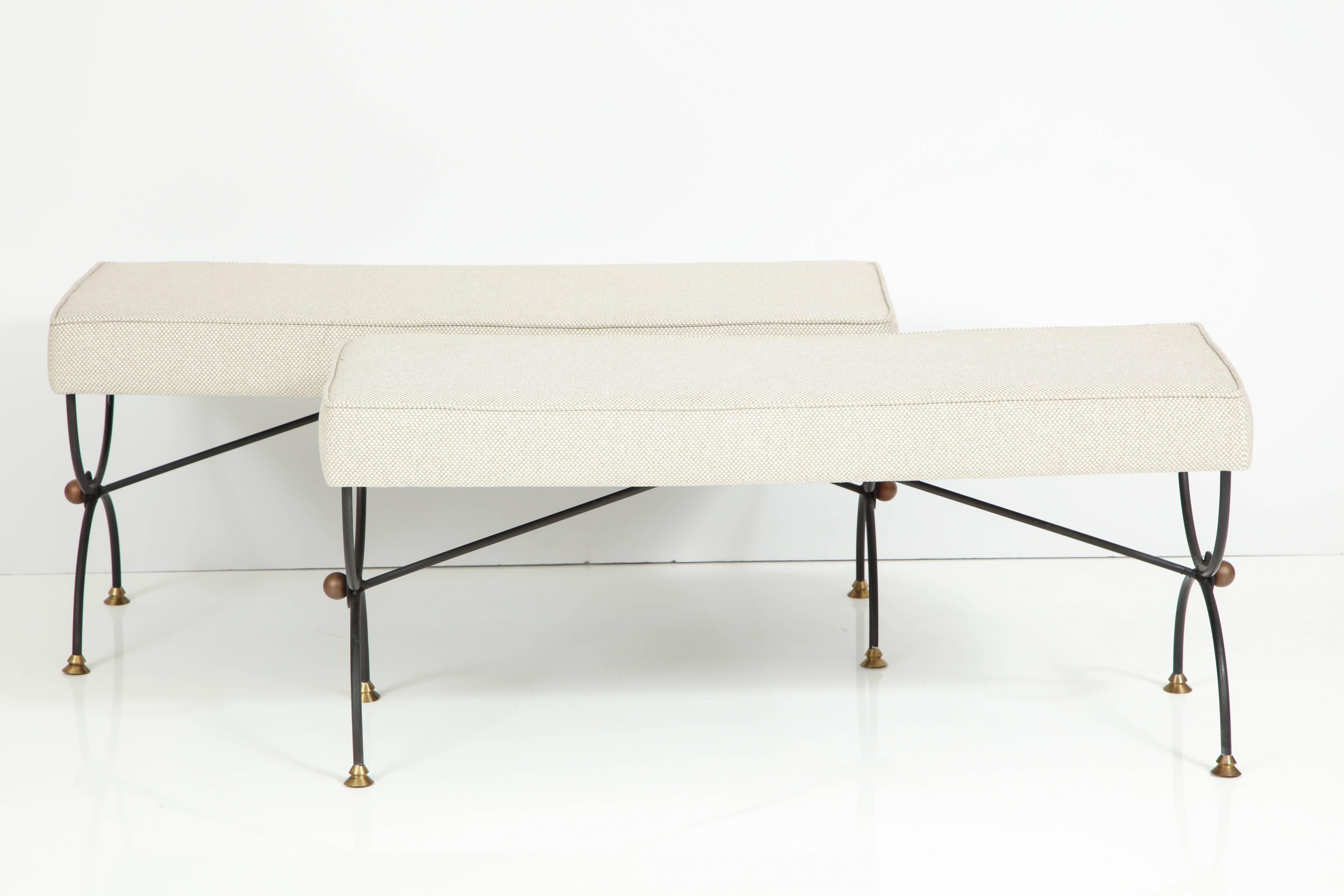 Mid-Century Modern Pair of Benches Attributed to Ramsey