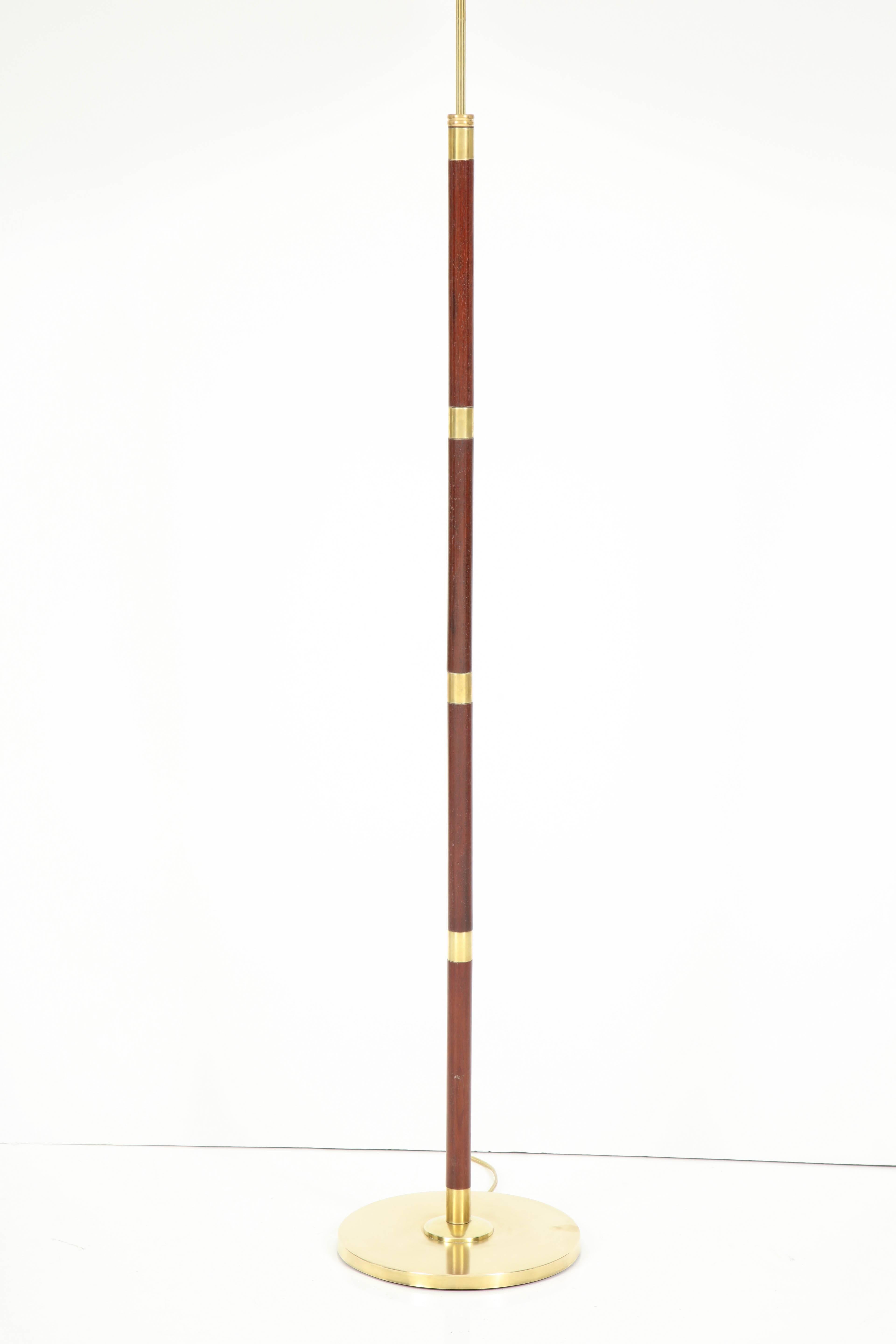 Danish Rosewood and Brass Floor Lamp by Fog & Mørup, circa 1960s 2