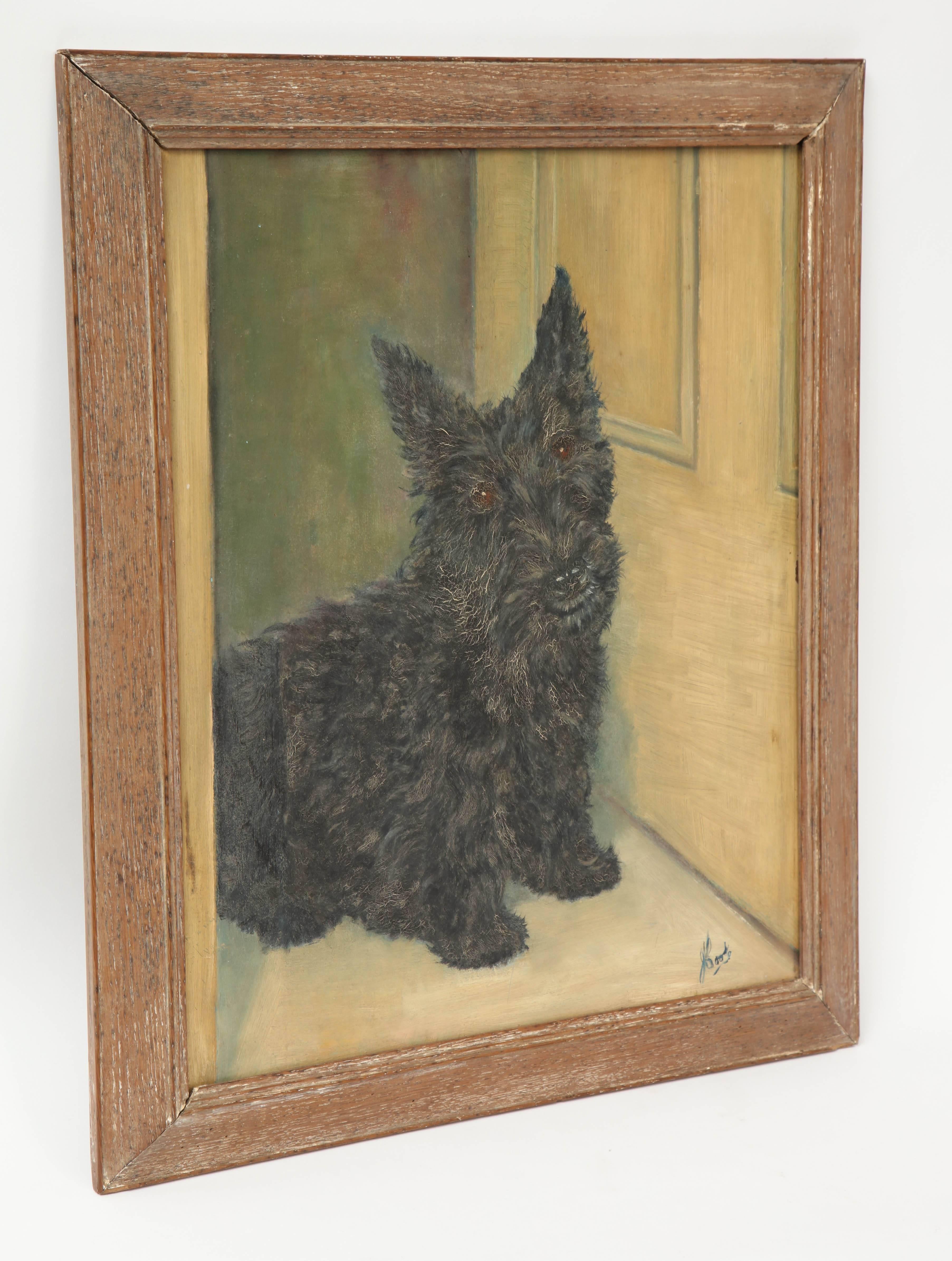 20th Century Scottie Painting For Sale