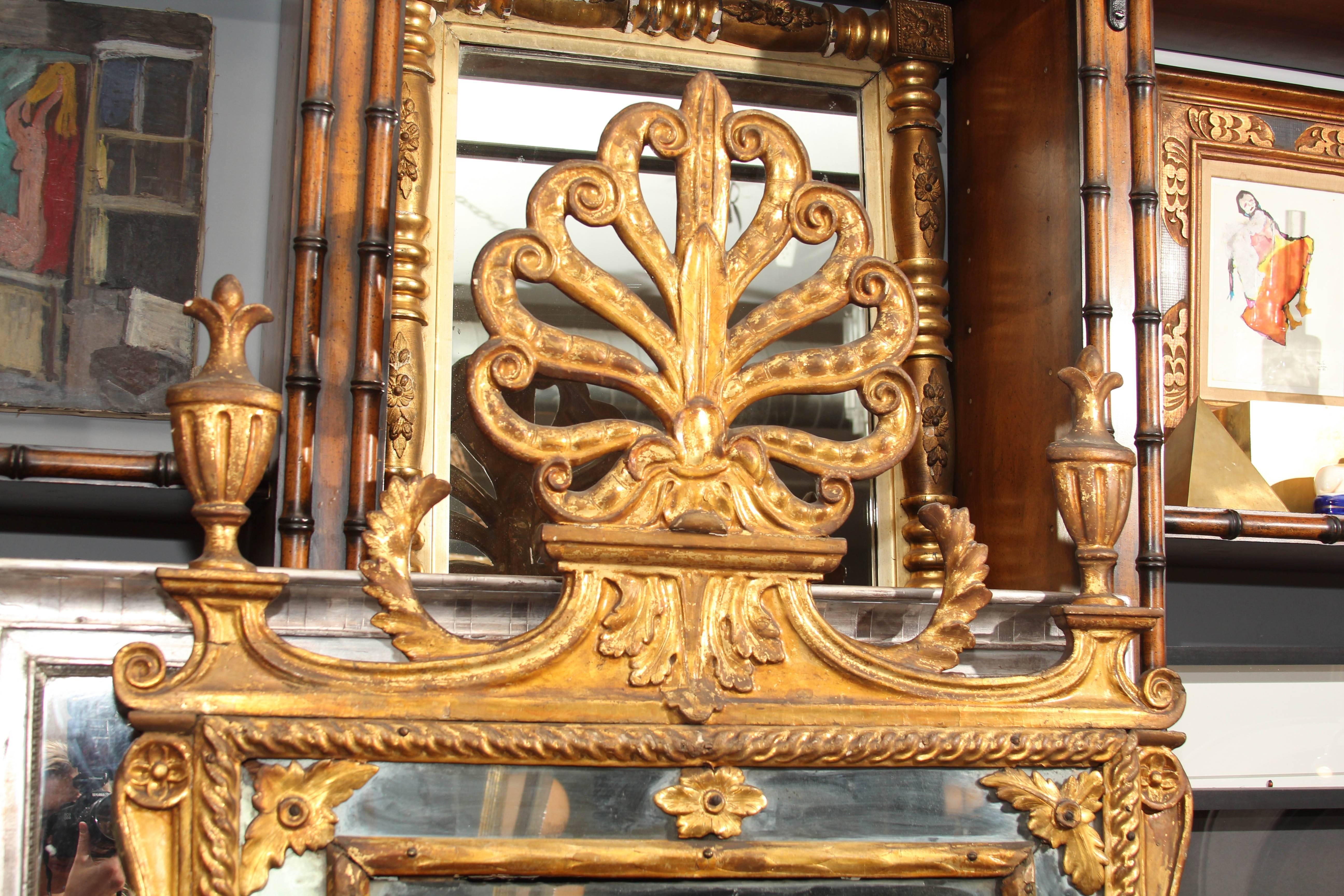 18th Century French Mirror In Distressed Condition In Seattle, WA