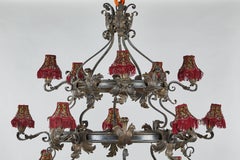 Enormous Spanish Wrought Iron Chandelier, circa 1920