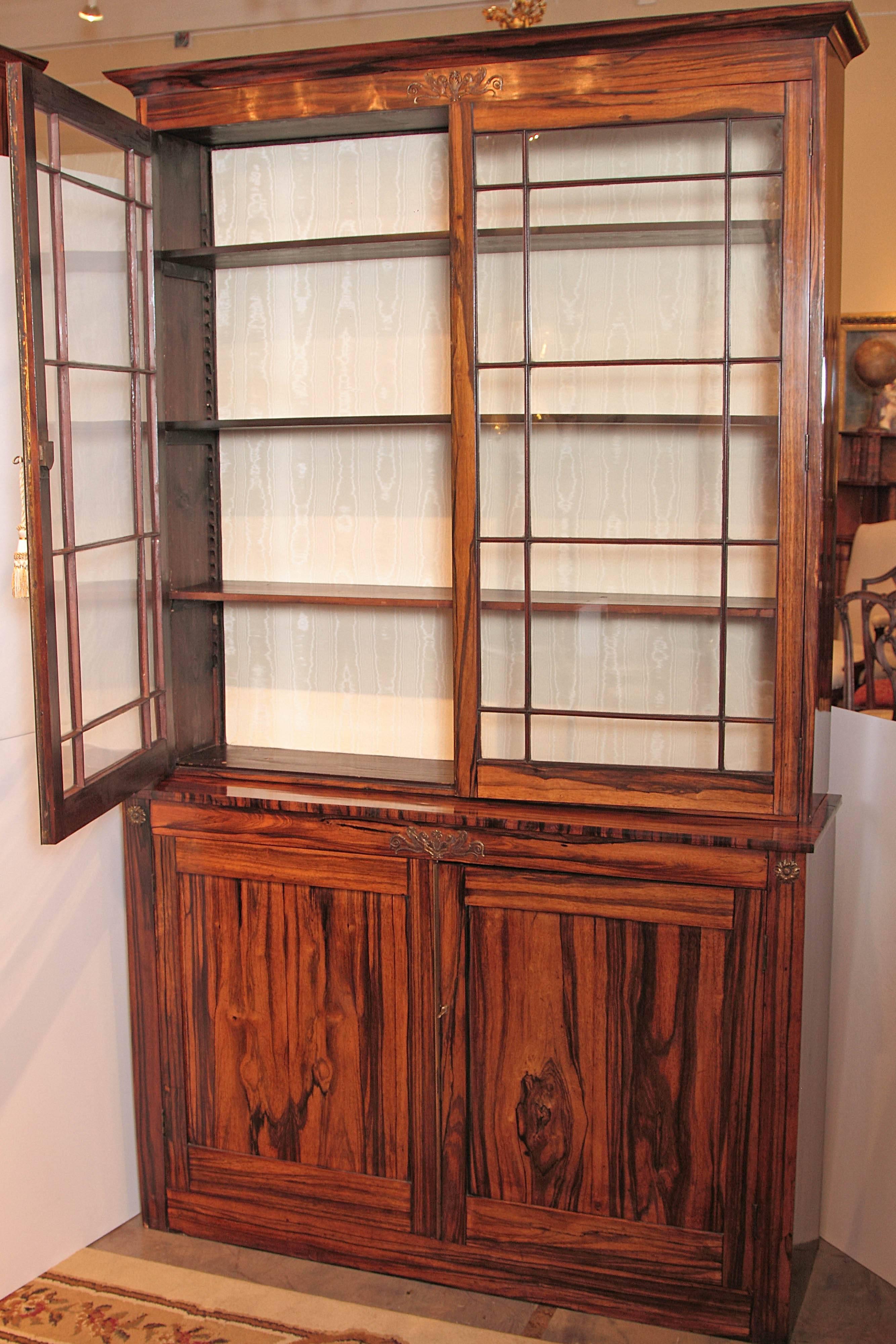 Pair of Fine Period Regency Rosewood Cabinets with Bronze Details 3