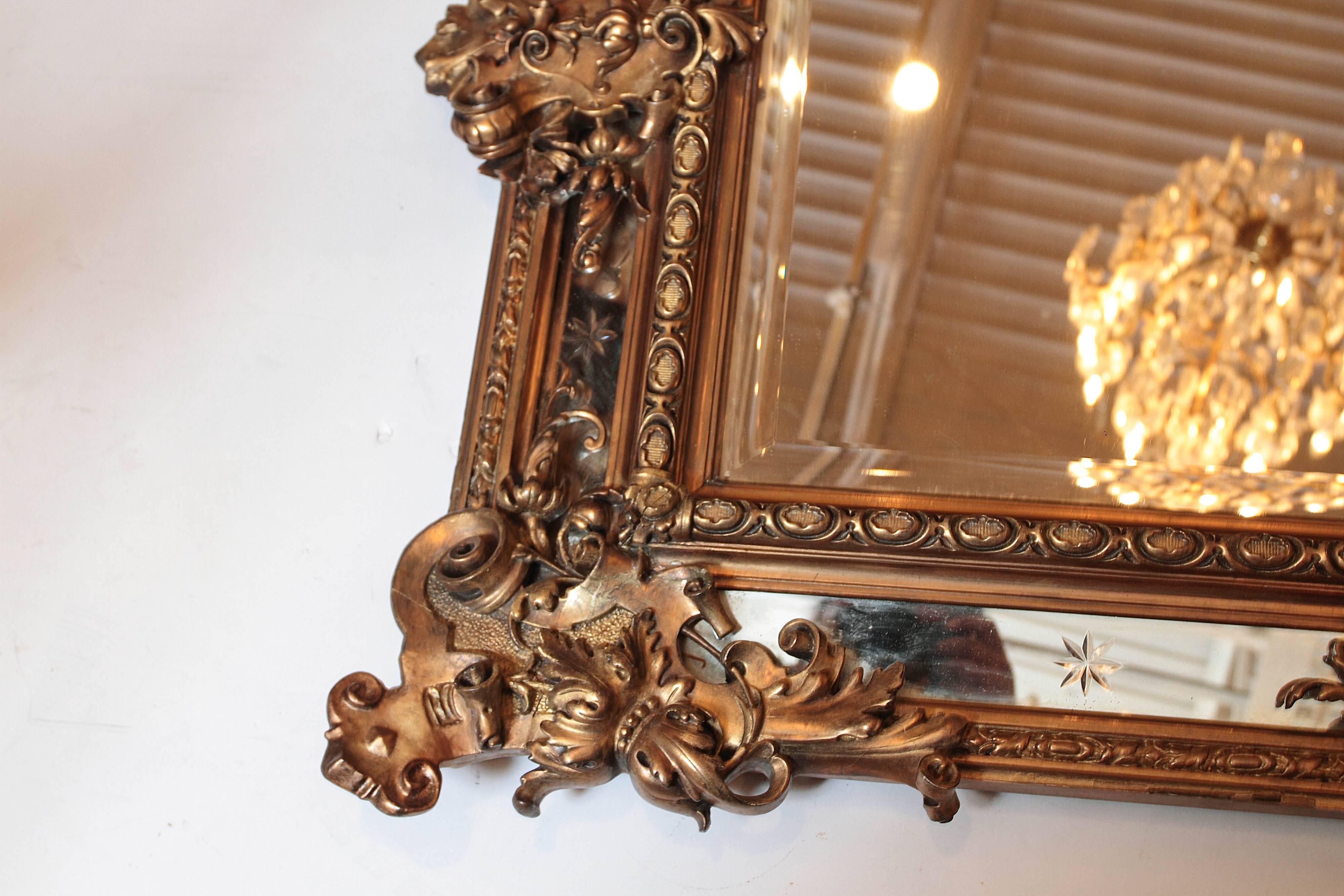 19th Century French Louis Philippe Gilt Carved Mirror For Sale 5
