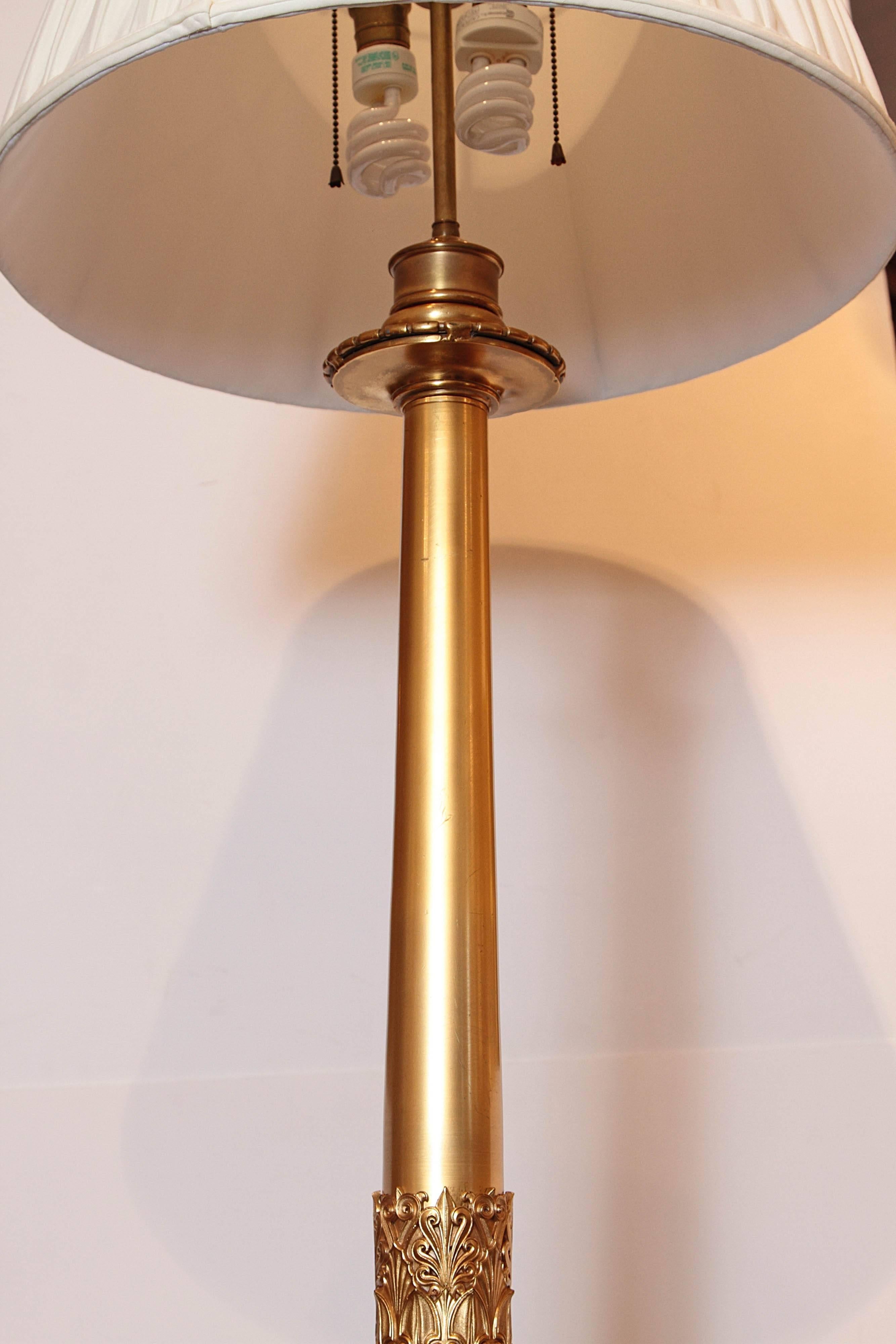 19th Century French Empire Gilt Bronze Floor Lamp 4