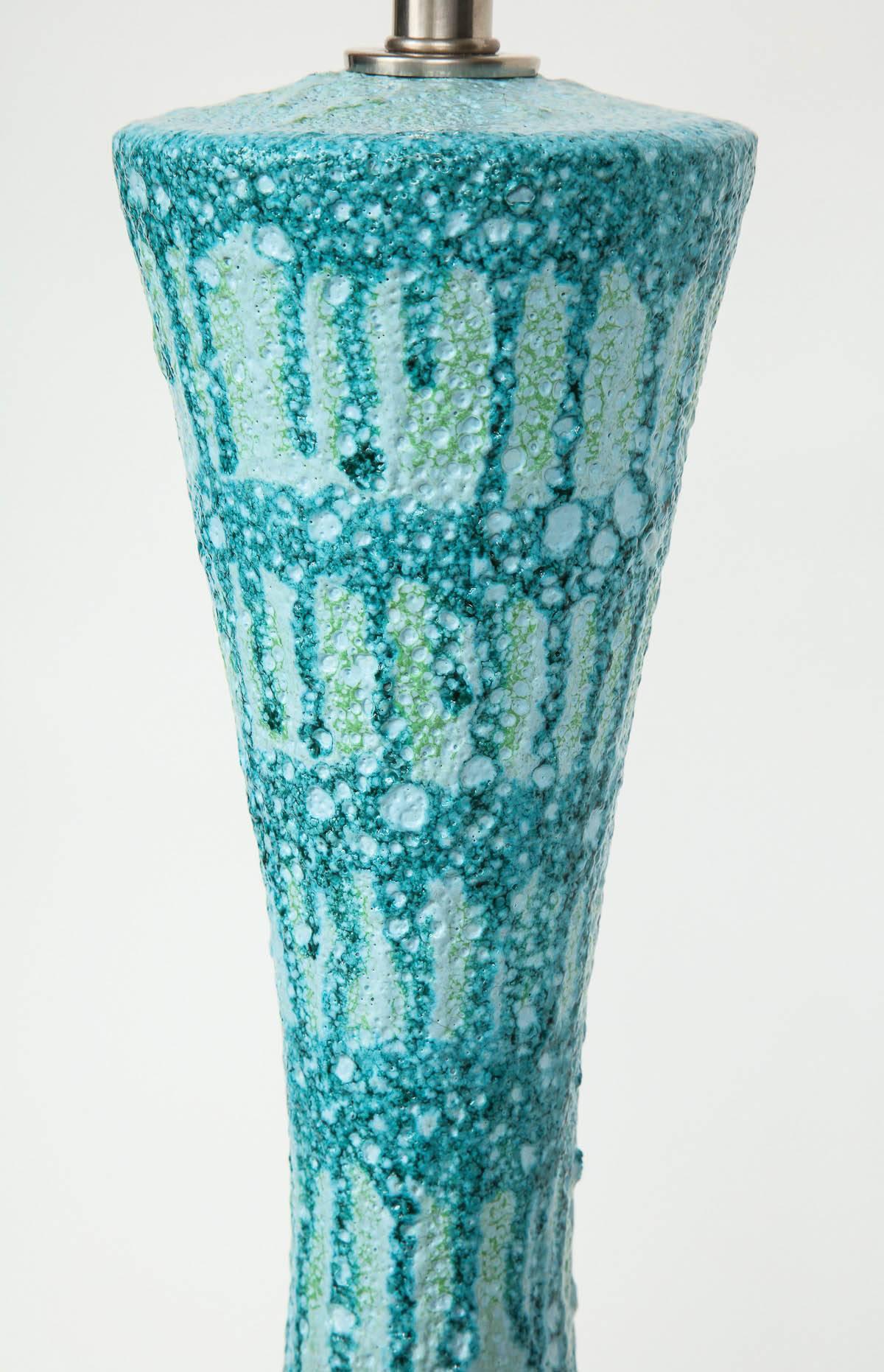 Italian Blue Drip Glazed Ceramic Lamps 2