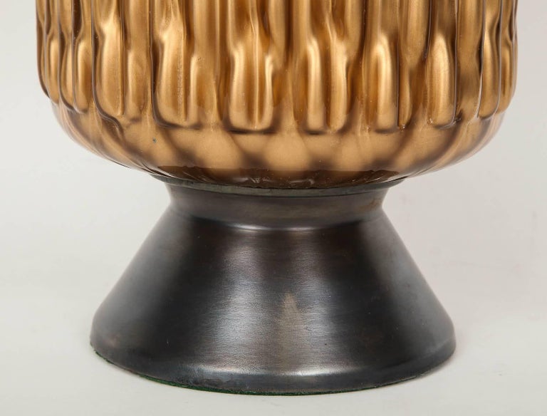 Italian Bronze and Coppered Glass Artichoke Lamps For Sale at 1stDibs