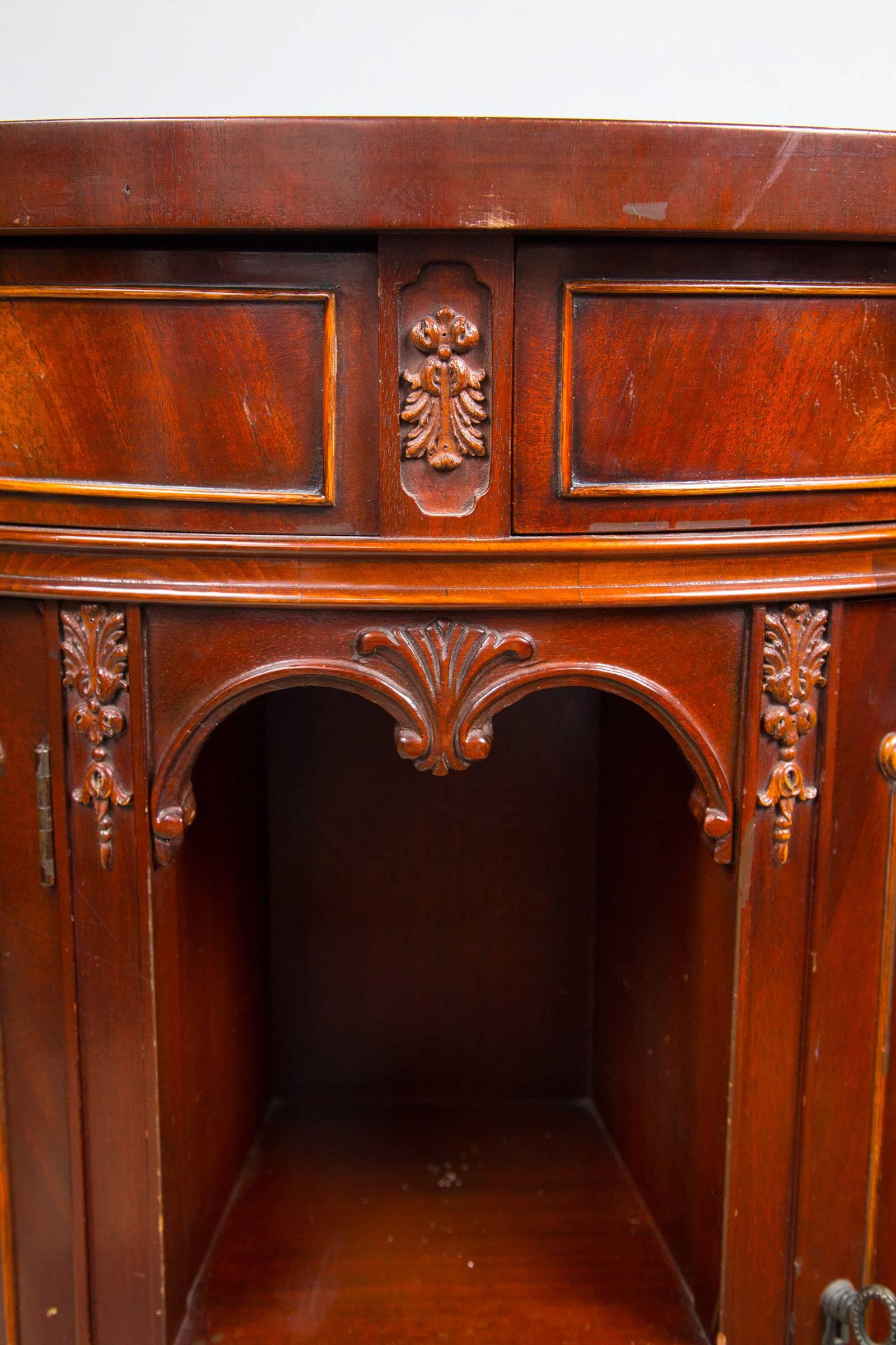 Leather Revolving Bar Cabinet Table For Sale