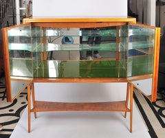 1935-1940 Maple Wood Bar Cabinet Attributed to Osvaldo Borsani